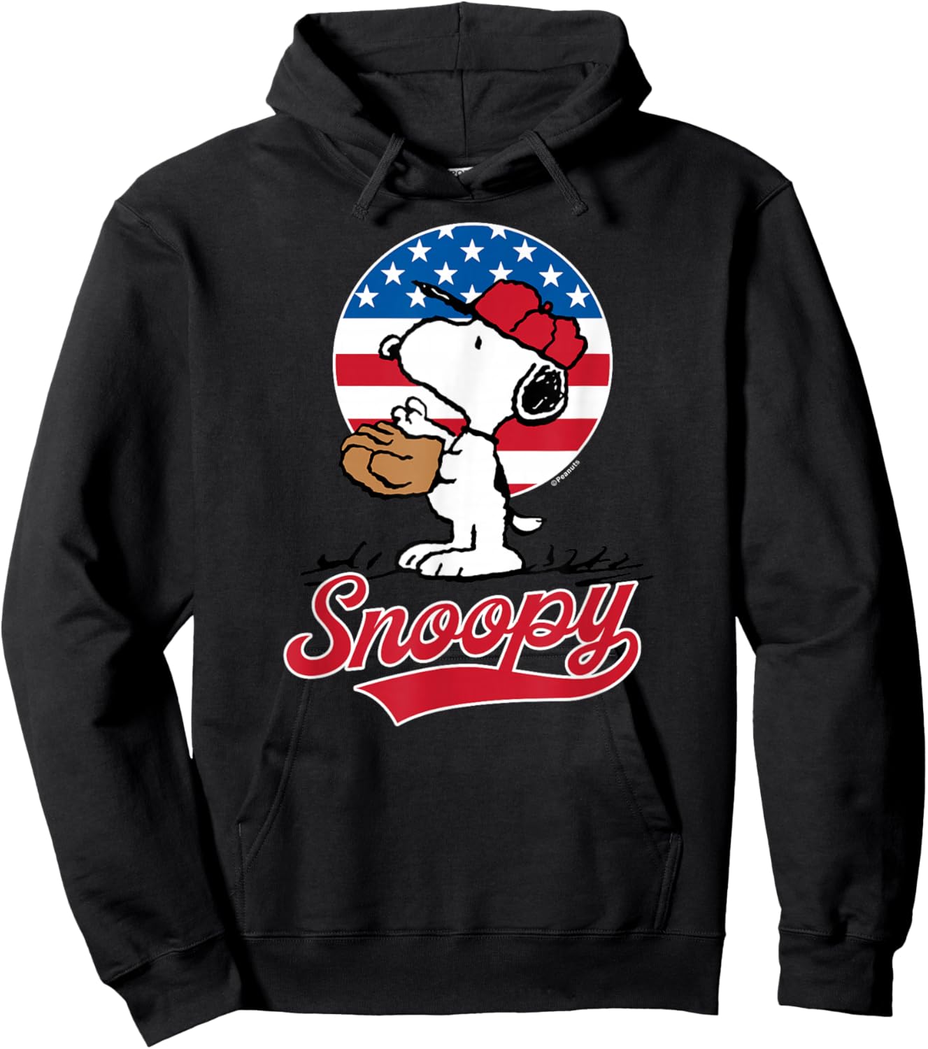 Peanuts - Snoopy Americana Baseball Hoodie - Hoodie | Black