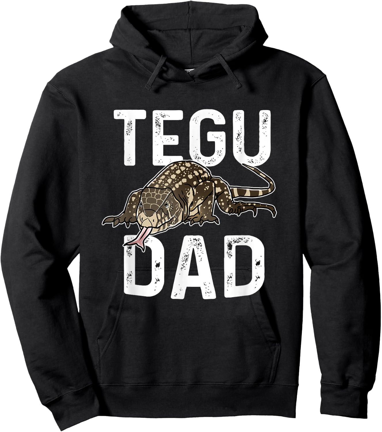 Funny Argentine Black and White Tegu Dad Gift Giant Lizard Hoodie - Hoodie | Black