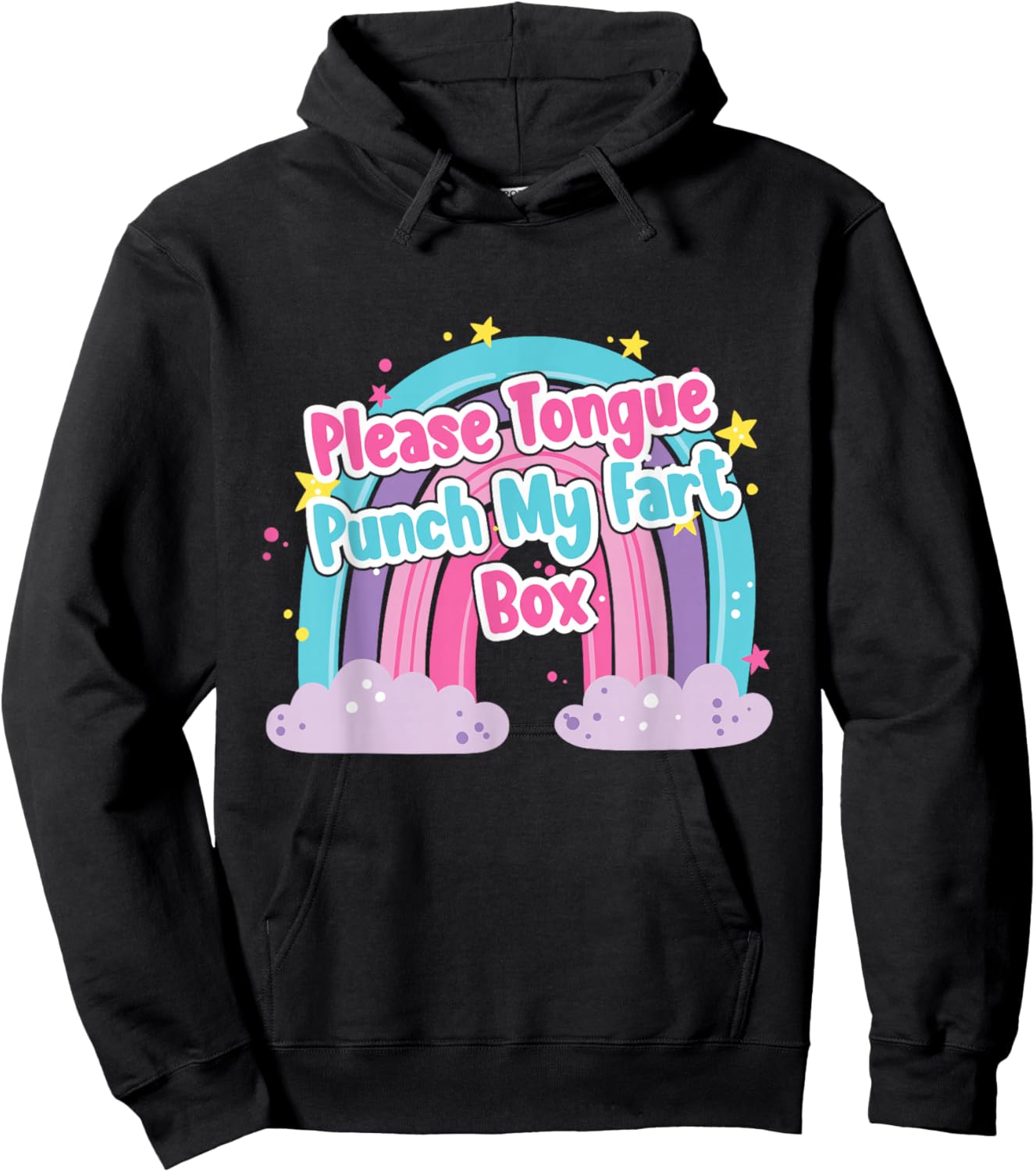 Please Tongue Punch My Fart Box Adult Humour Inappropriate Hoodie - Hoodie | Black
