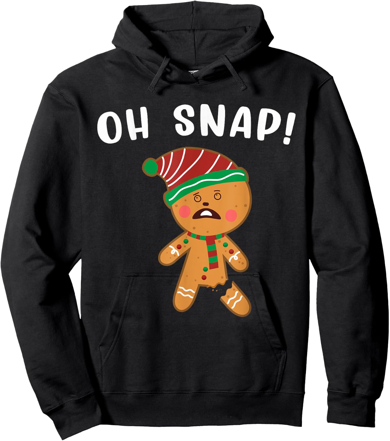 Gingerbread Man Oh Snap Christmas Funny Cookie Baking Gift Hoodie - Hoodie | Black