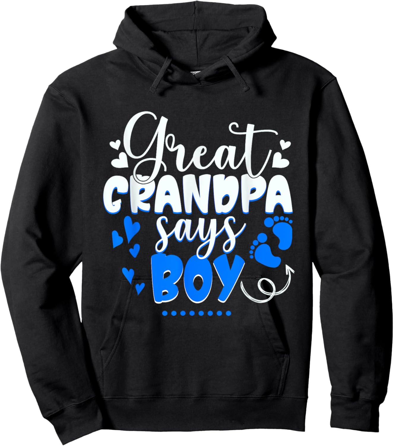 Gender Reveal Great Grandpa Says Boy Matching Family Baby Hoodie - Hoodie | Black