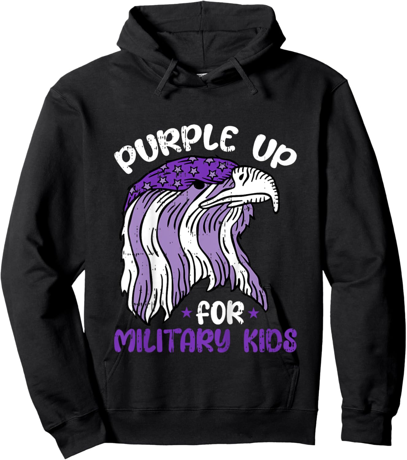 Purple Up For Military Kids Child Army Soldier Children Hoodie - Hoodie | Black