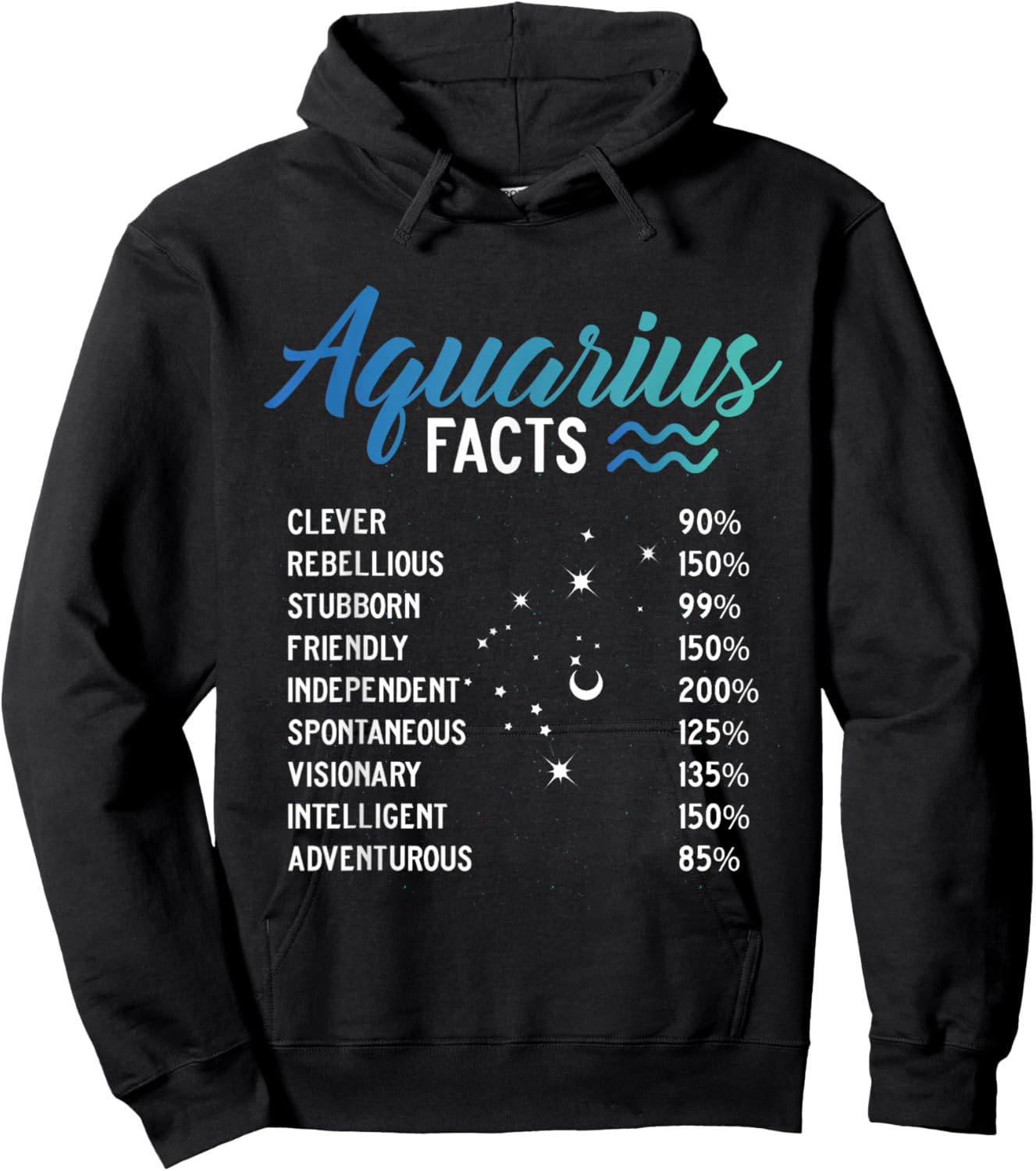 Aquarius Facts February Birthday Zodiac Gifts Aquarious Girl Hoodie - Hoodie | Black