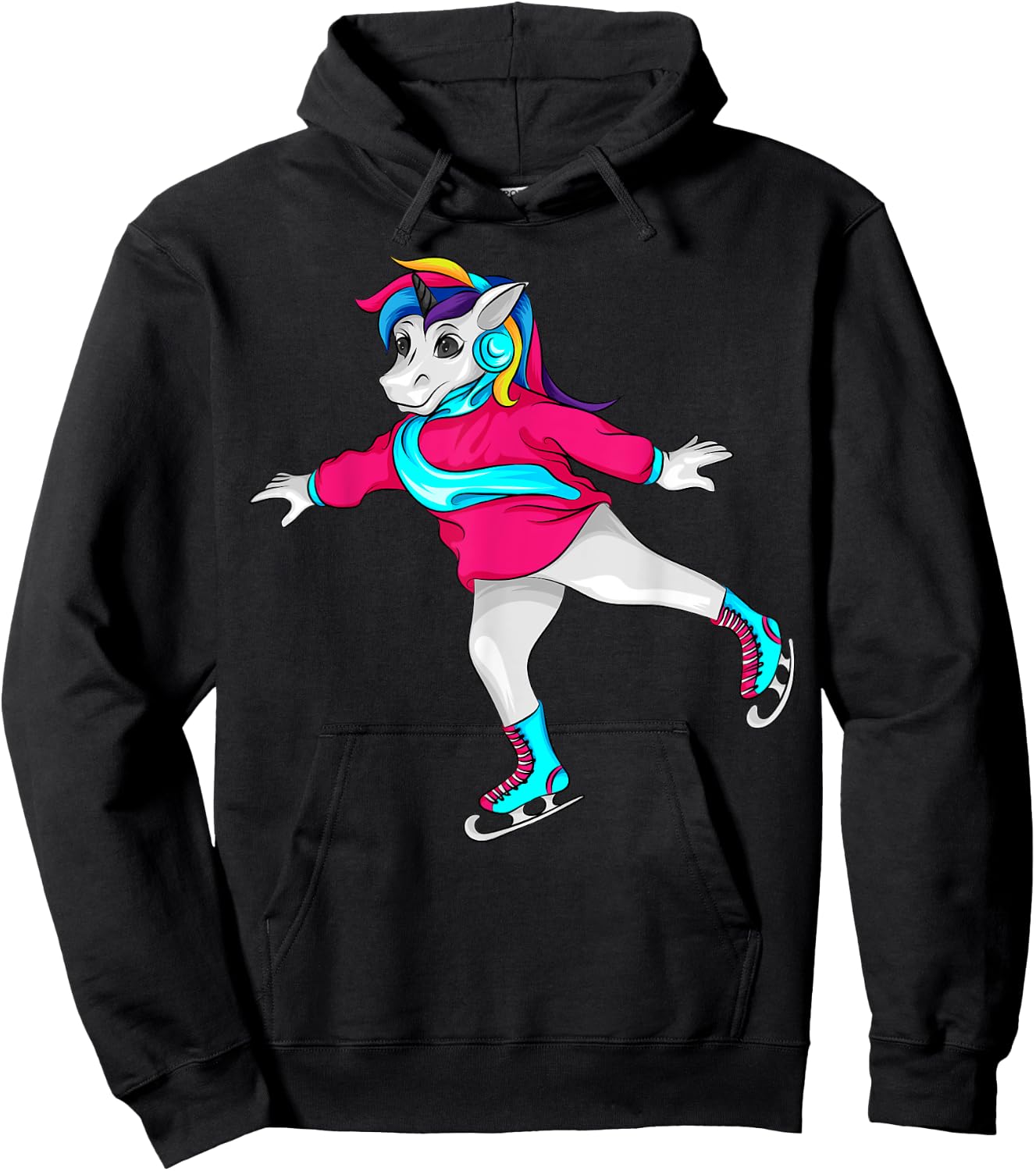 Figure Skating Unicorn Cool Pair Ice Skater Girl Funny Gift Hoodie - Hoodie | Black