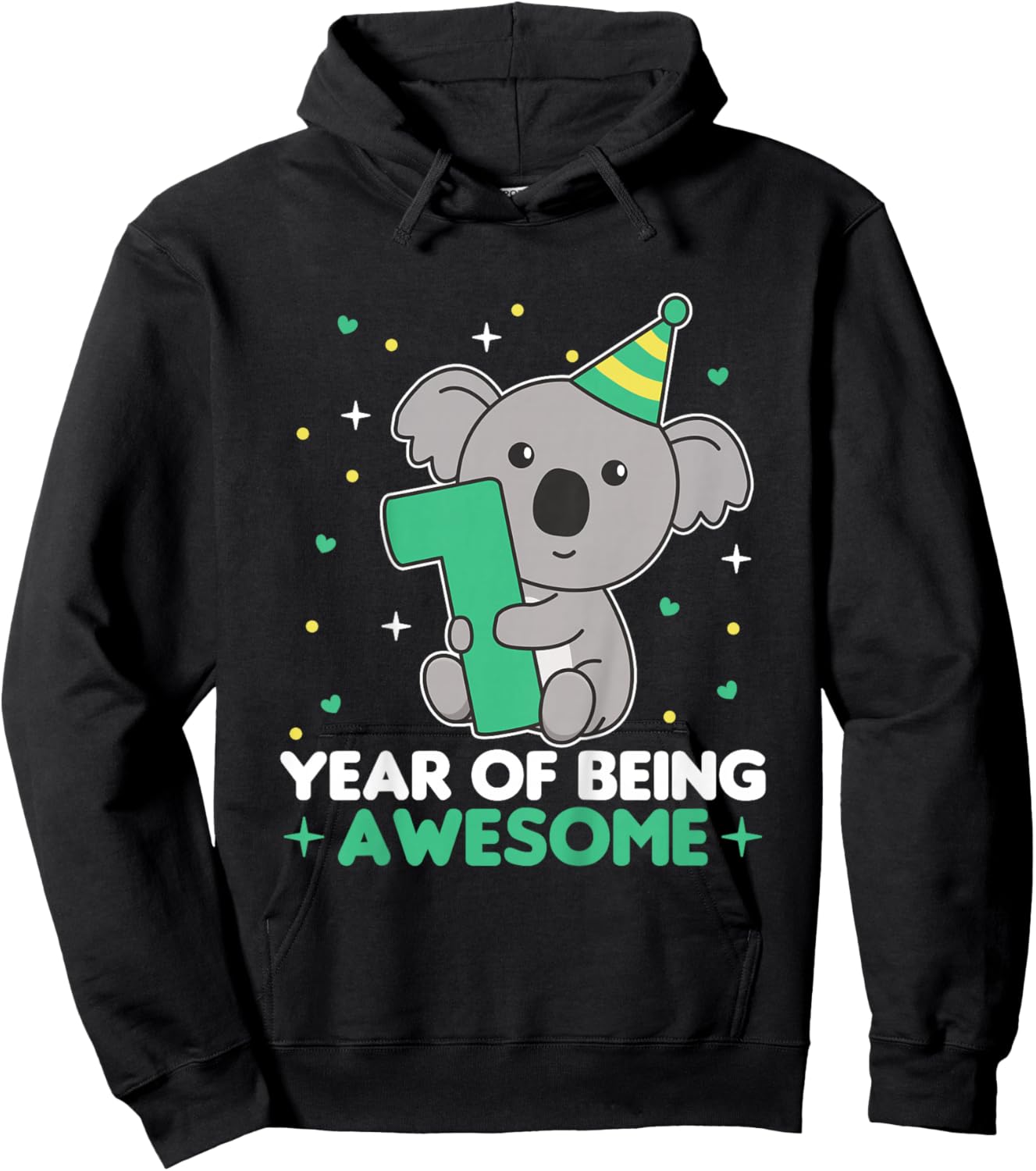 Koala 1st Birthday For Kids One Year Old Koala Hoodie - Hoodie | Black