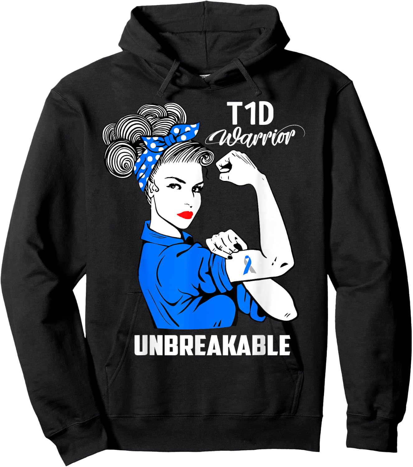 T1D Type 1 diabetes Awareness Type 1 Diabetes Gift Hoodie - Hoodie | Black
