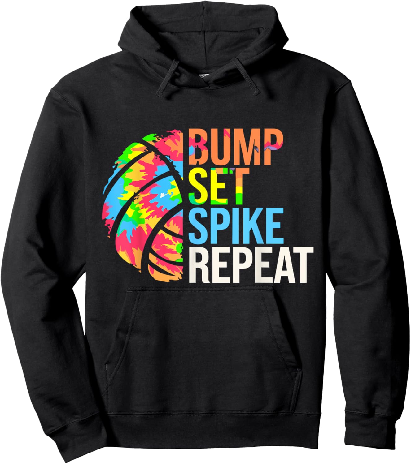 Bump Set Spike Repeat Volleybal Players Girls Teens Women Hoodie - Hoodie | Black