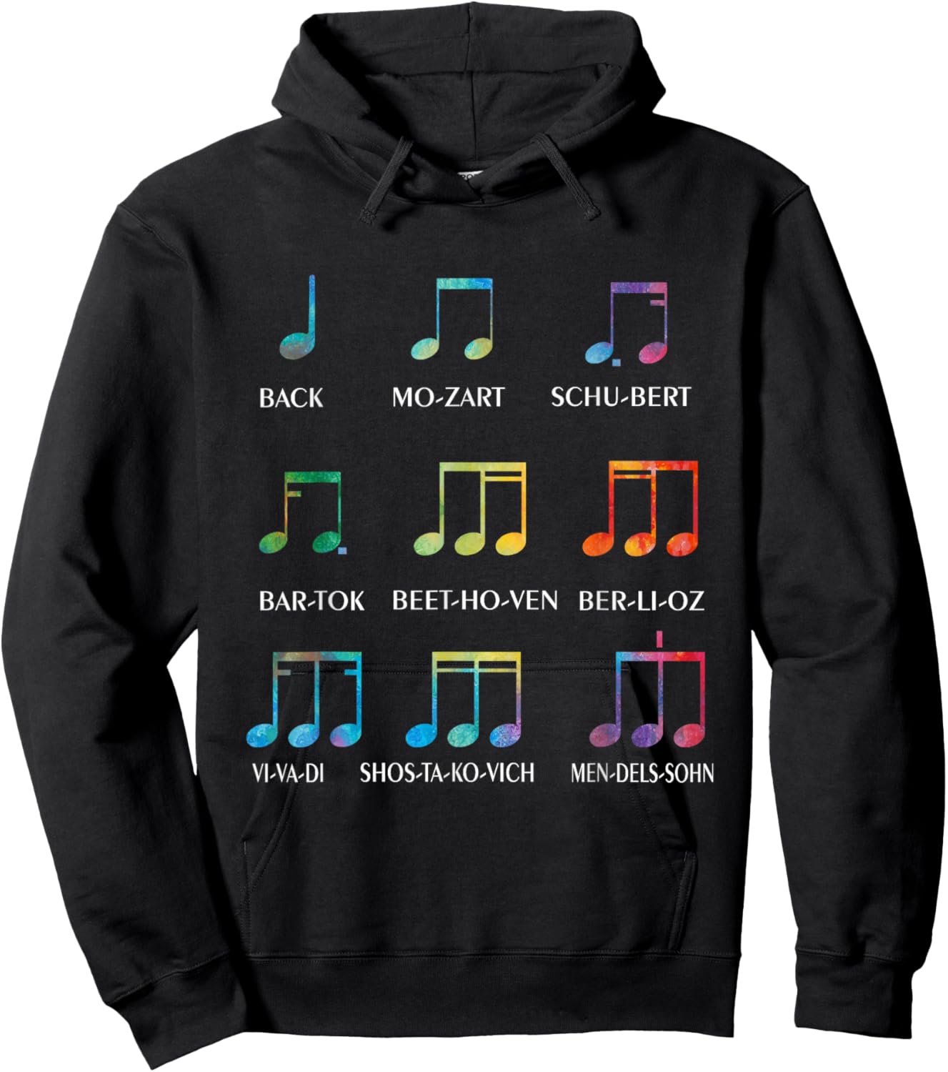 Classic Composers Classical Music Musical Notes Hoodie - Hoodie | Black