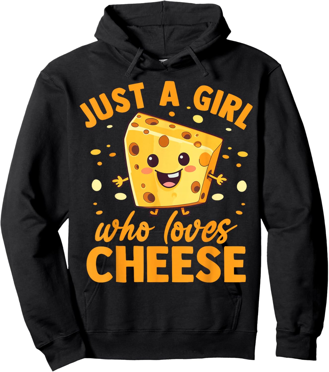 Funny Cheese Lover Girls Women Just A Girl Who Loves Cheese Hoodie - Hoodie | Black