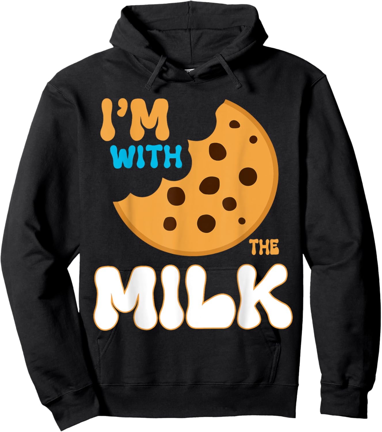 I'm With The Milk and Cookie Matching Couples Friends Hoodie - Hoodie | Black