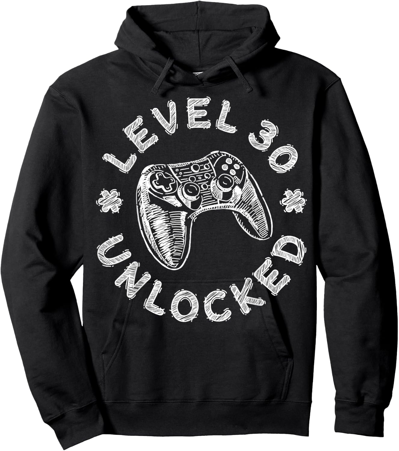 Level 30 Unlocked Shirt Men Women Video Gamer 30th Birthday Hoodie - Hoodie | Black