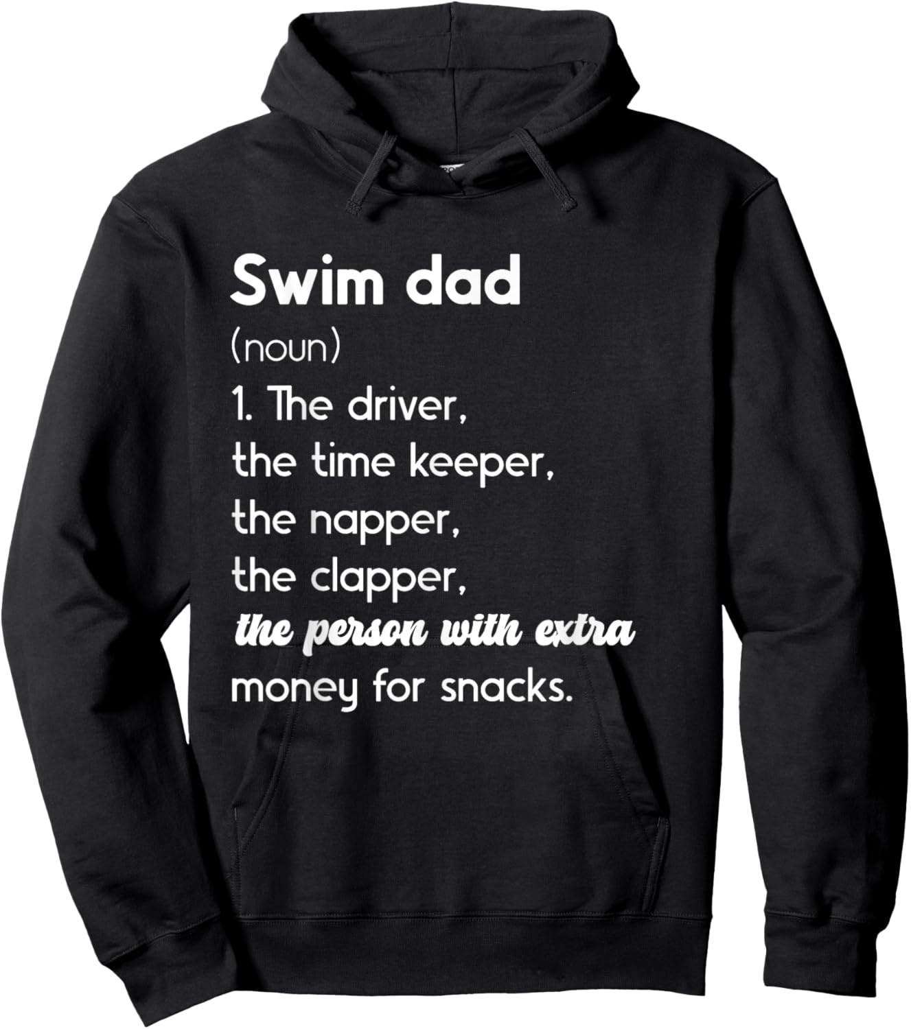 Swim Dad Definition Swimming Father of A Swimmer Dad Hoodie - Hoodie | Black