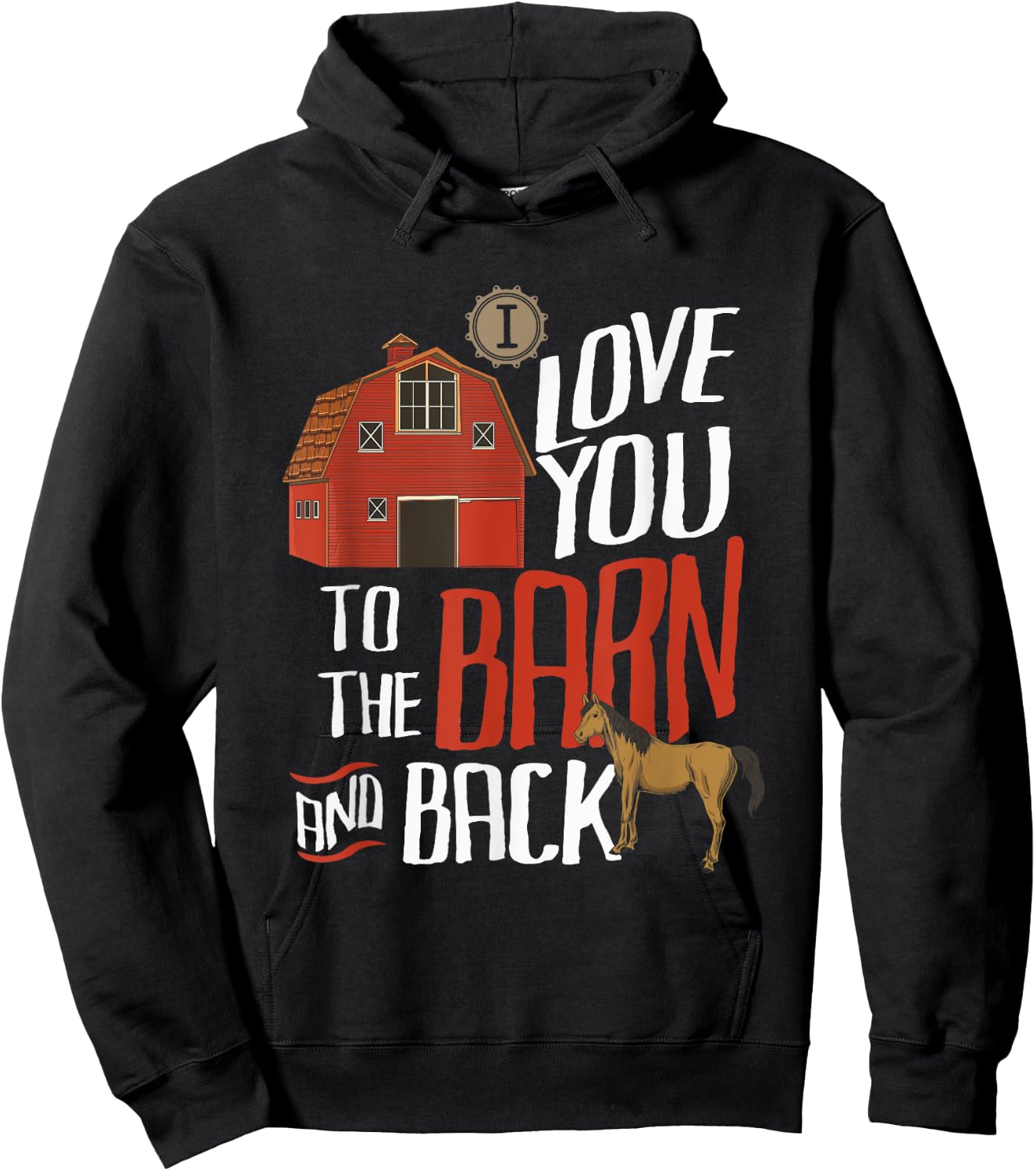 I Love You To The Barn And Back Farm Heifer Cow Herd Hoodie - Hoodie | Black