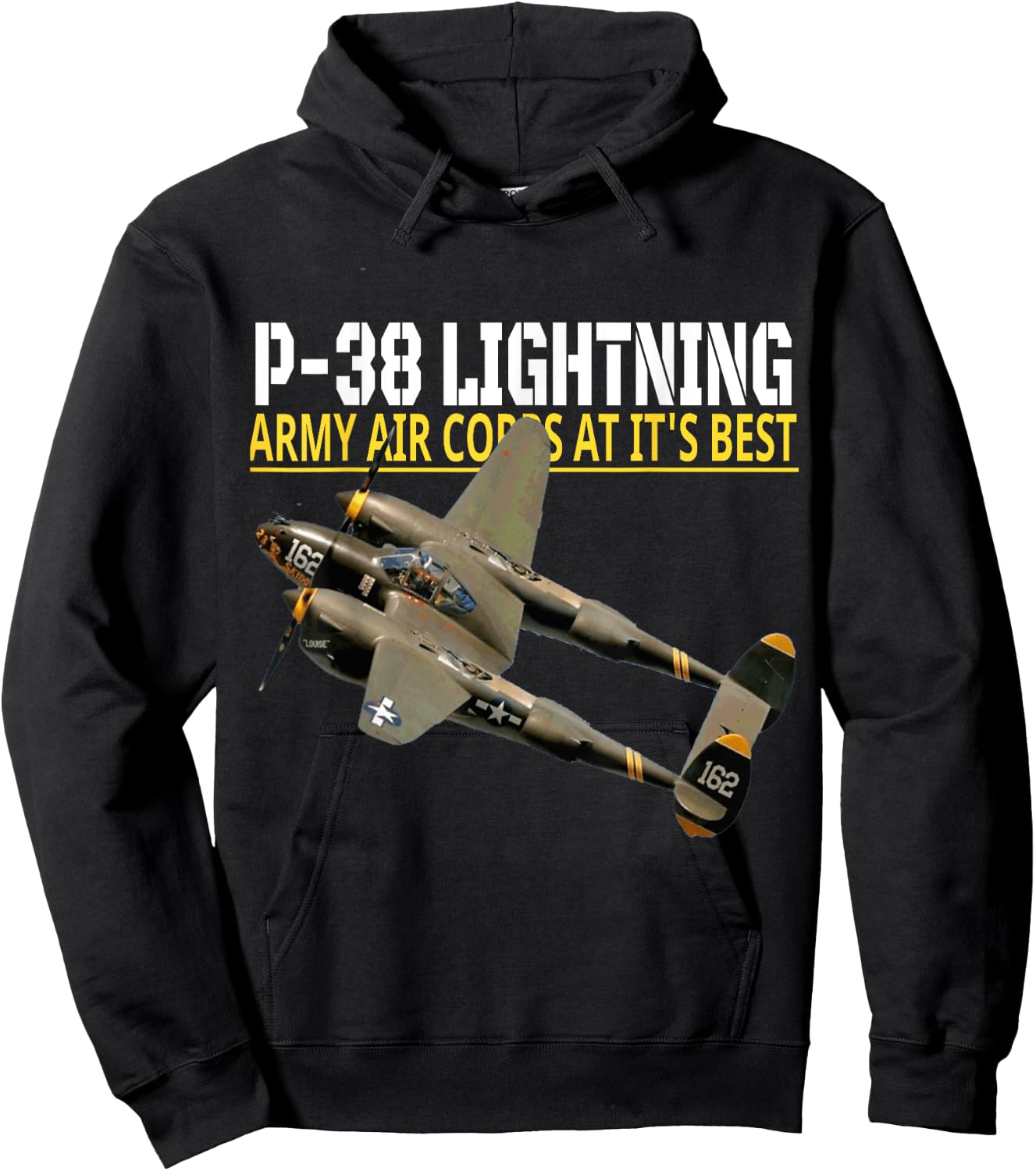 The P-38 Lightning. Army Air Corps aviation at its best. Hoodie - Hoodie | Black