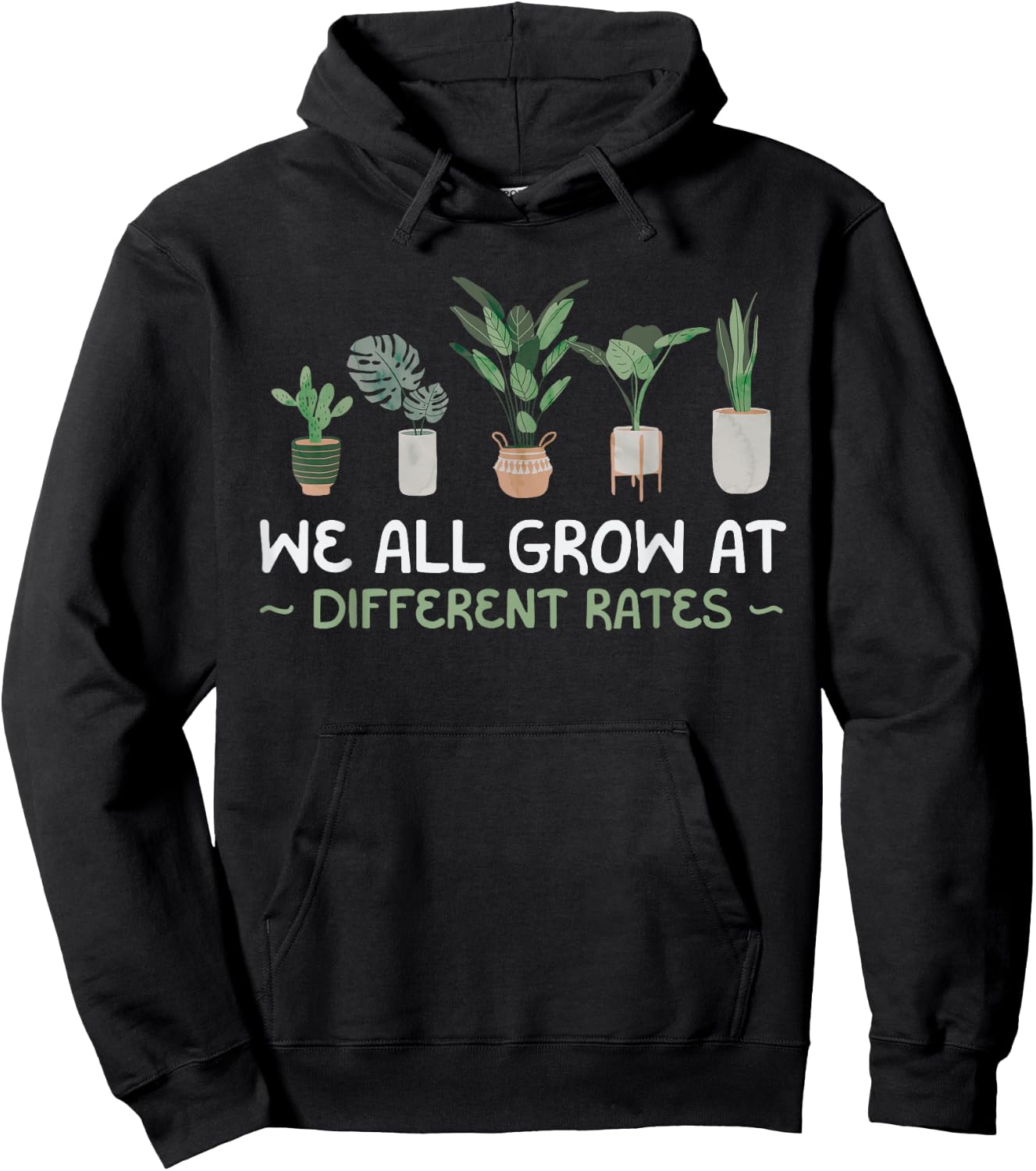 We All Grow At Different Rates Plant Teaching Teacher Gift Hoodie - Hoodie | Black