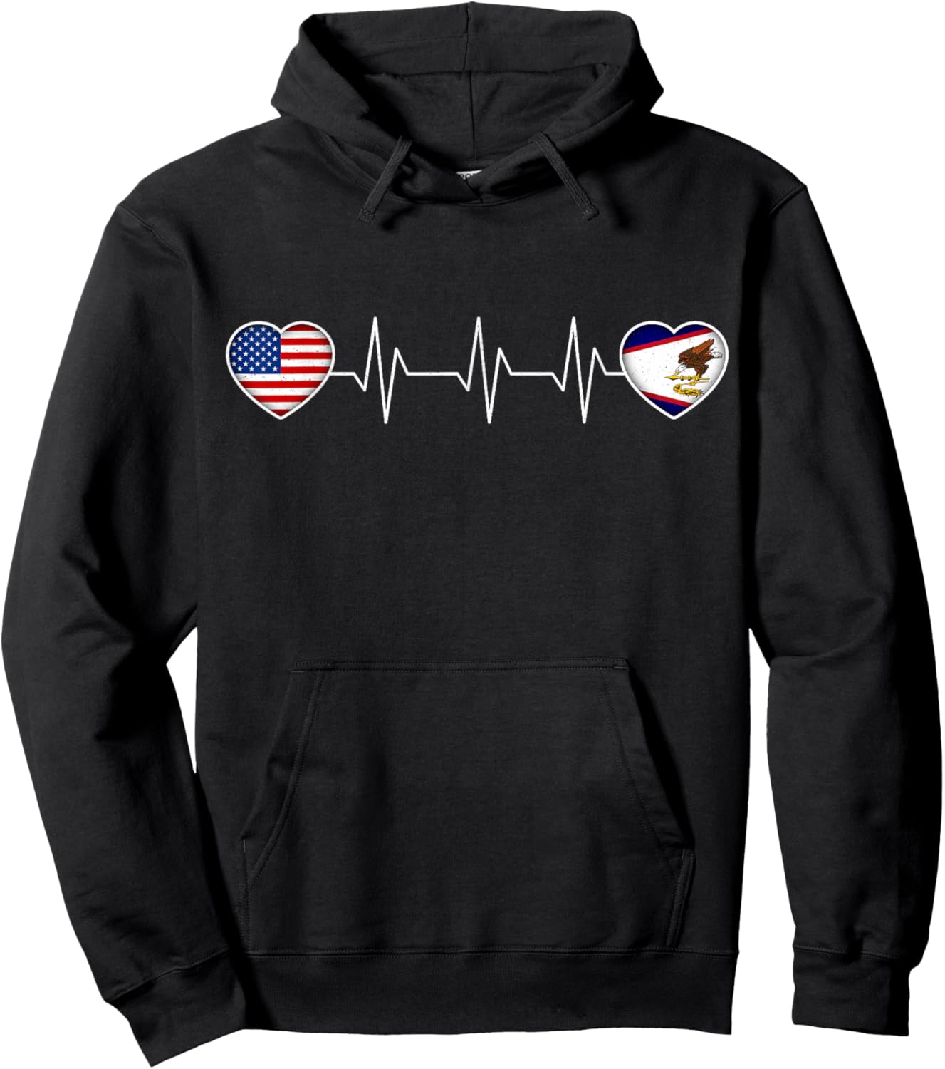 American Samoa & USA Hoodie - Hoodie | Black