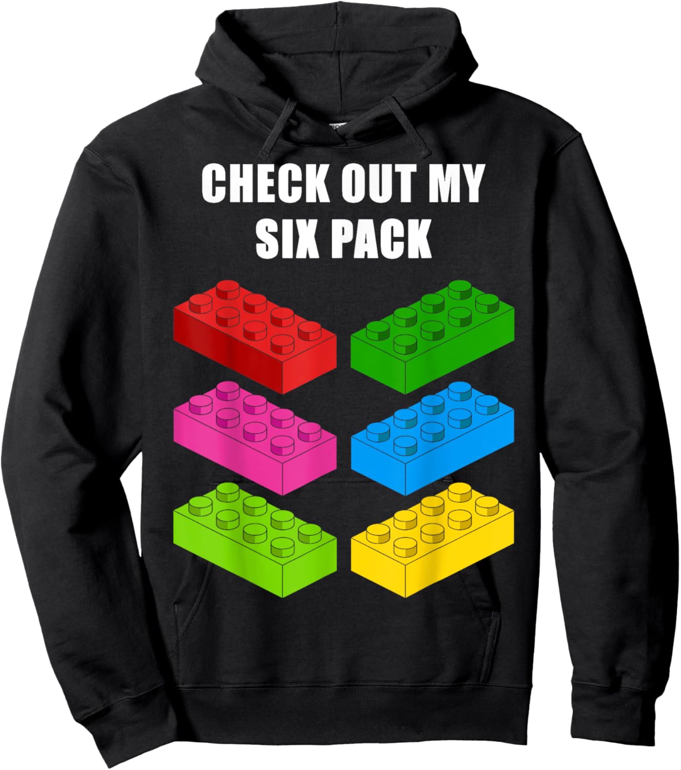 Check Out My Six Pack Funny idea for Building Blocks Lovers Hoodie - Hoodie | Black