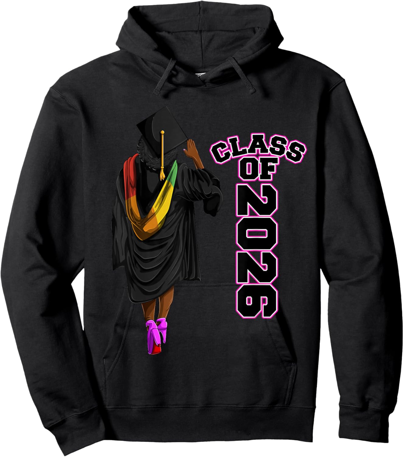 Cool Class Of 2026, African American Graduate Girls & Women Hoodie - Hoodie | Black