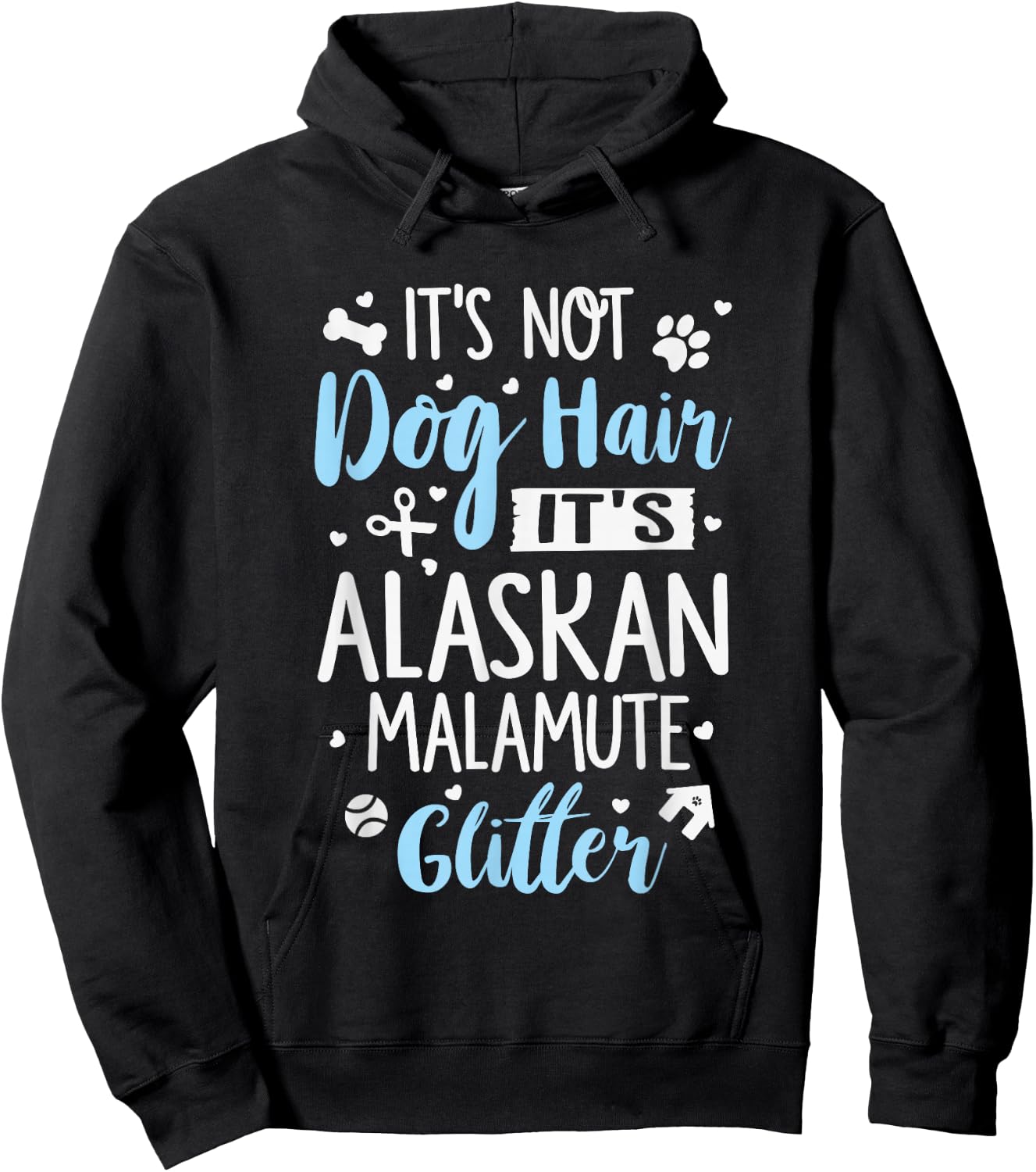 Alaskan Malamute Glitter - Funny Alaskan Malamute Shirt Gift Hoodie - Hoodie | Black