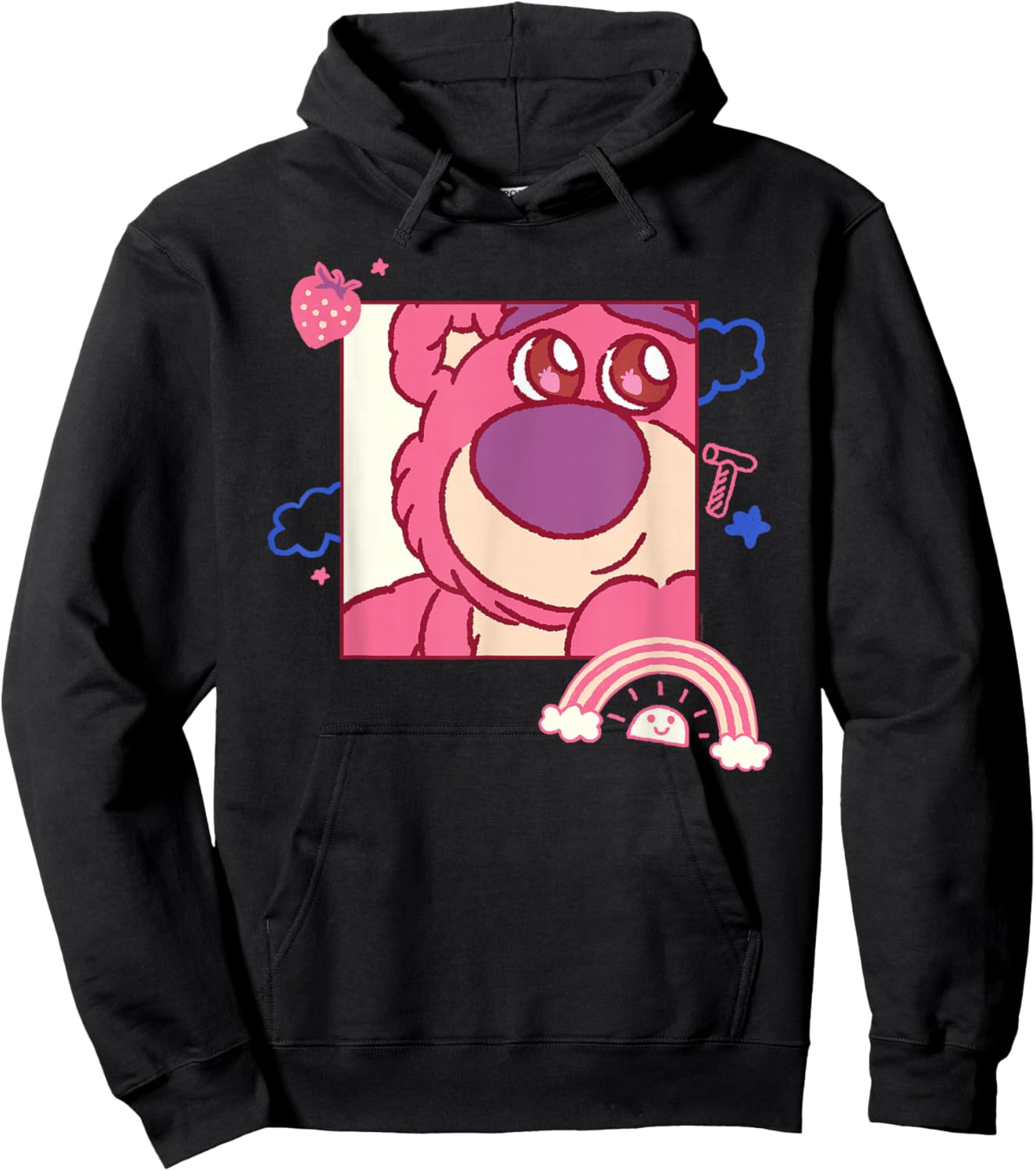 Disney and Pixar's Toy Story Lotso Bear Fluffy Rainbows Cute Hoodie - Hoodie | Black