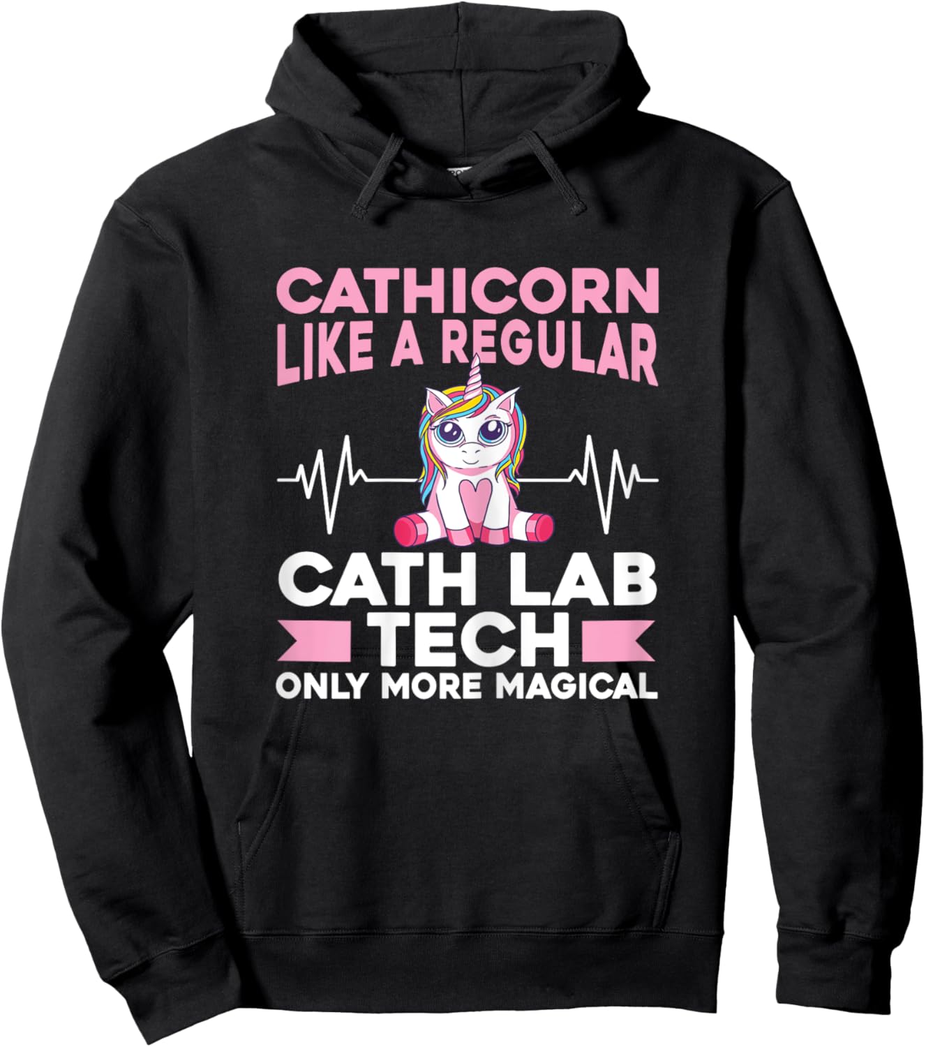 Cath Lab Nurse Heartbeat Technician Women Cath Lab Tech Hoodie - Hoodie | Black