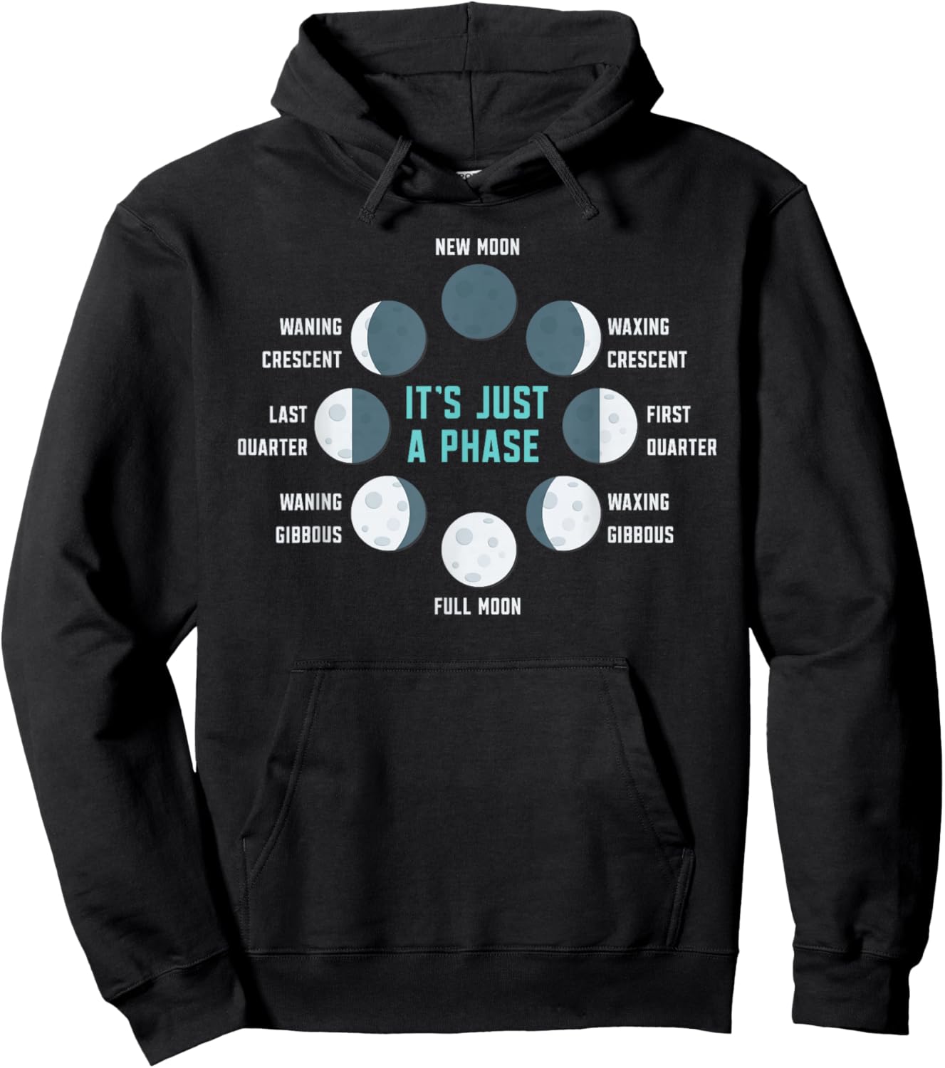It's Just A Phase Lunar Eclipse Astronomy Moon Phase Hoodie - Hoodie | Black