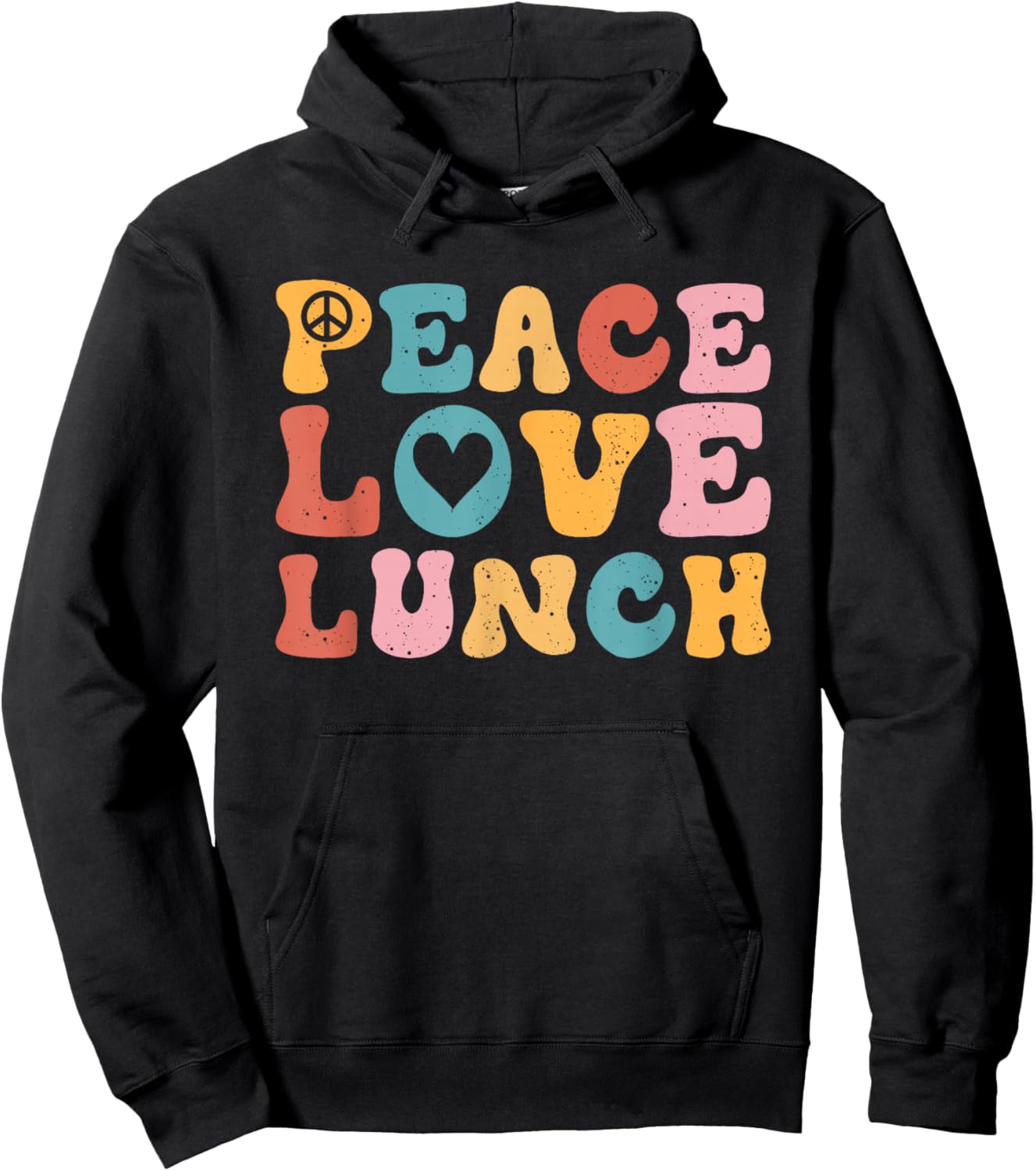 Peace Love Lunch Cafeteria Crew Funny Lunch Lady Life Hoodie - Hoodie | Black