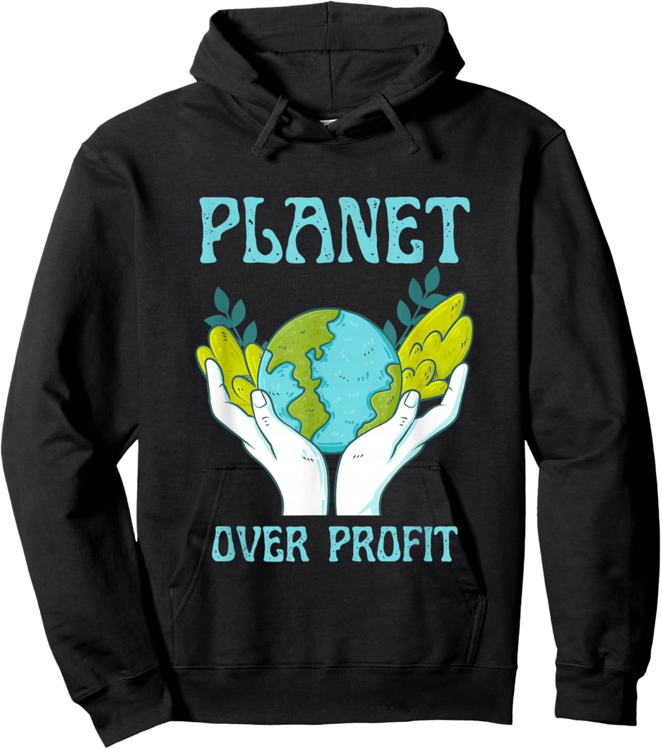 Planet Over Profit Climate Change Earth Day Global Warming Hoodie - Hoodie | Black