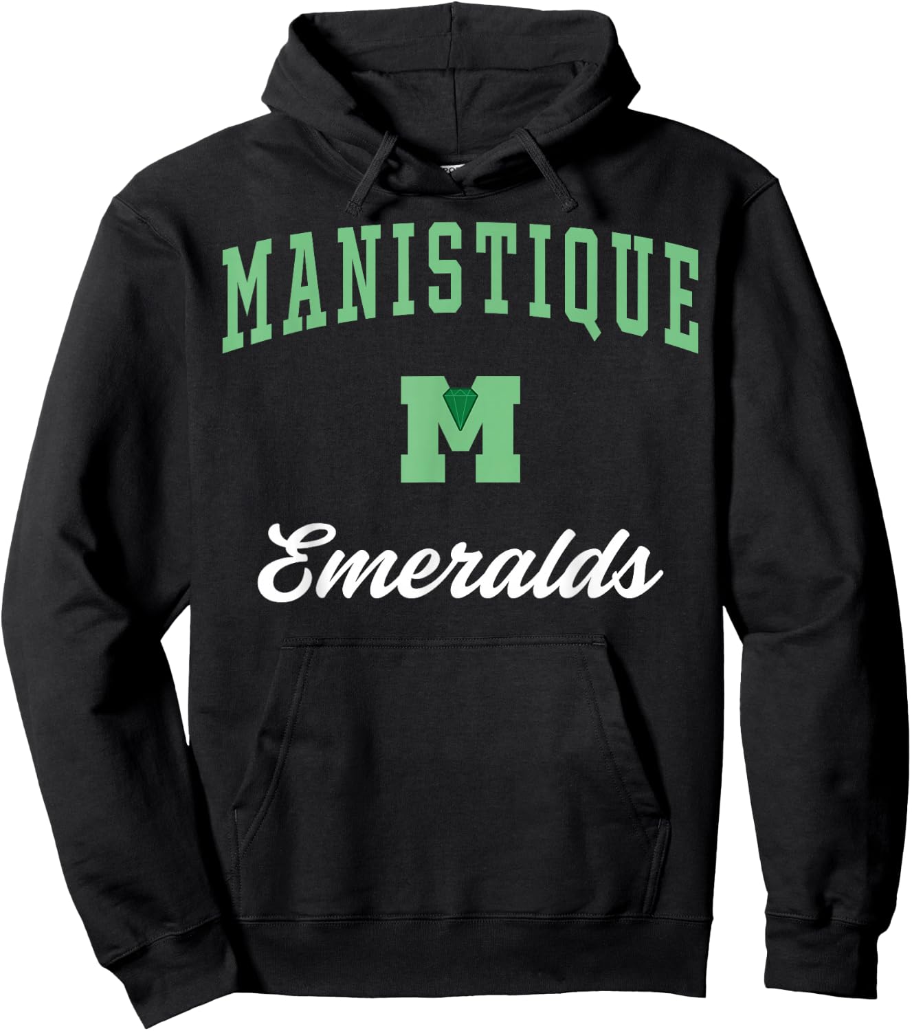 Manistique High School Emeralds Hoodie - Hoodie | Black