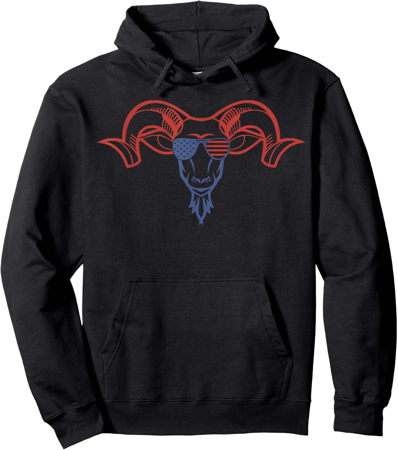American Goat Patriotic American Flag Goat Kids Men Hoodie - Hoodie | Black