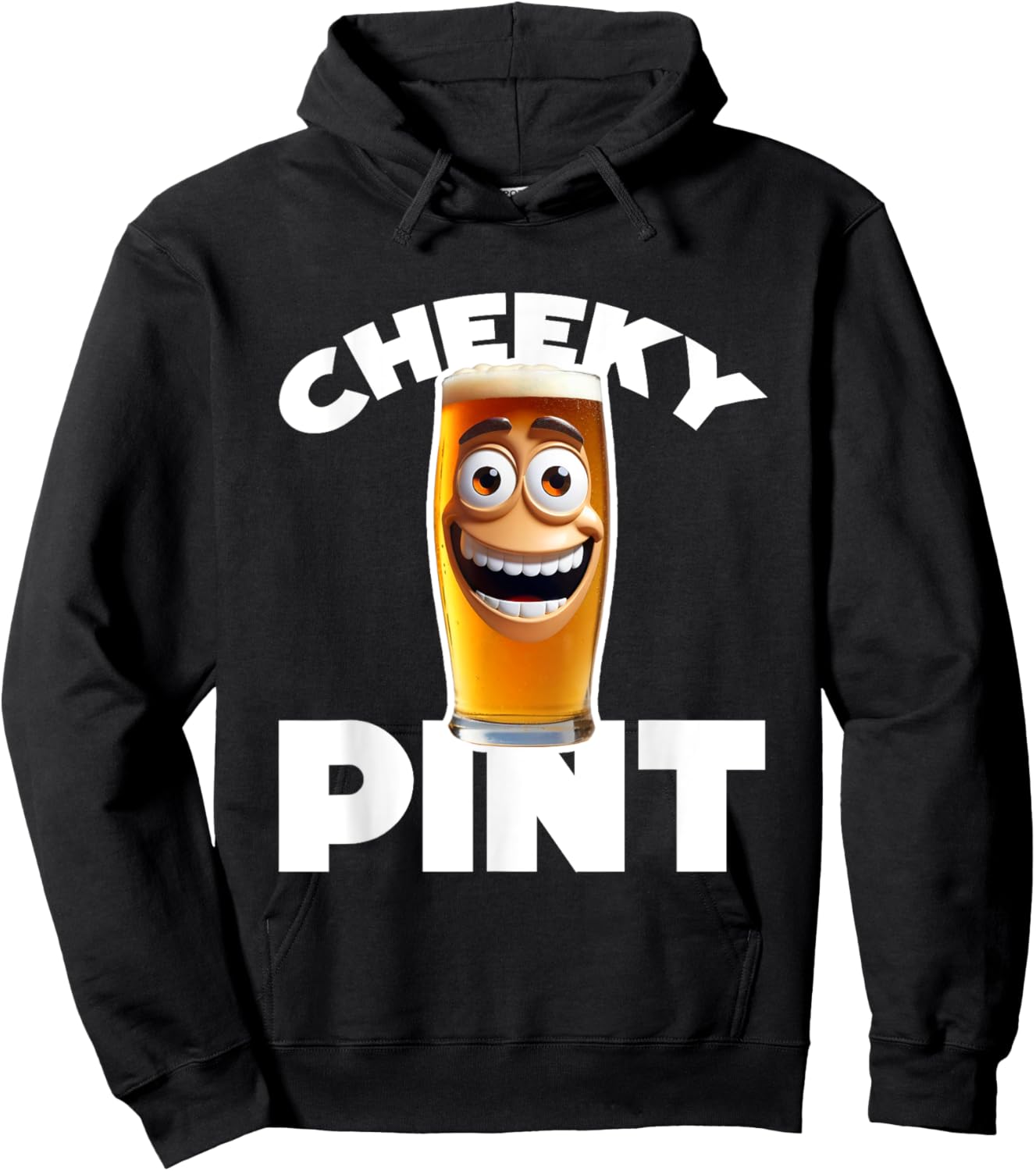 Cheeky pint funny beer drink English pub lager ale Hoodie - Hoodie | Black