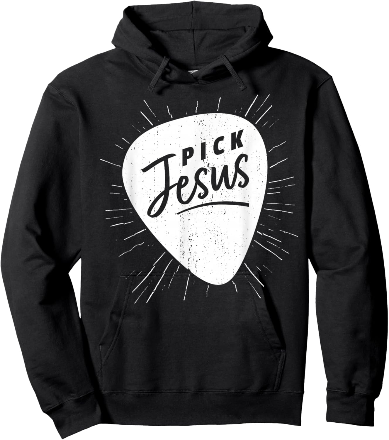 Christian Guitarist Pick Jesus Guitar Player Church Guitar Hoodie - Hoodie | Black