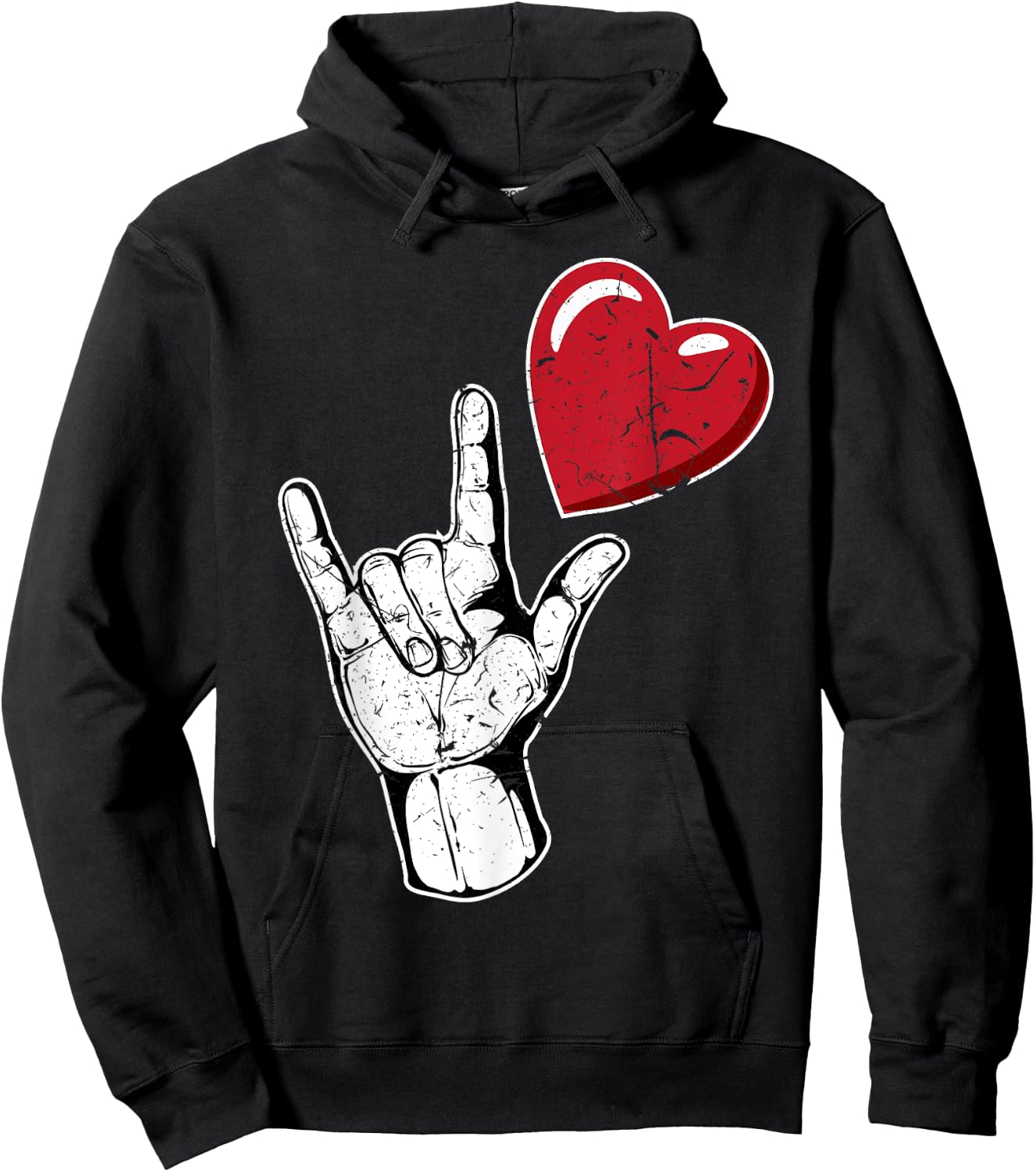 I Love You Hand Sign Valentines Day Shirt | Language Hoodie - Hoodie | Black
