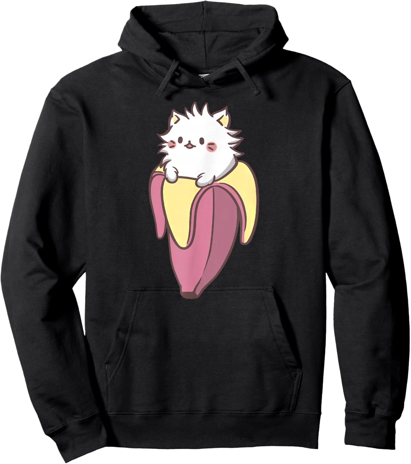 Banana Cat Funny Kawaii Bananya Gift Bday Hoodie - Hoodie | Black