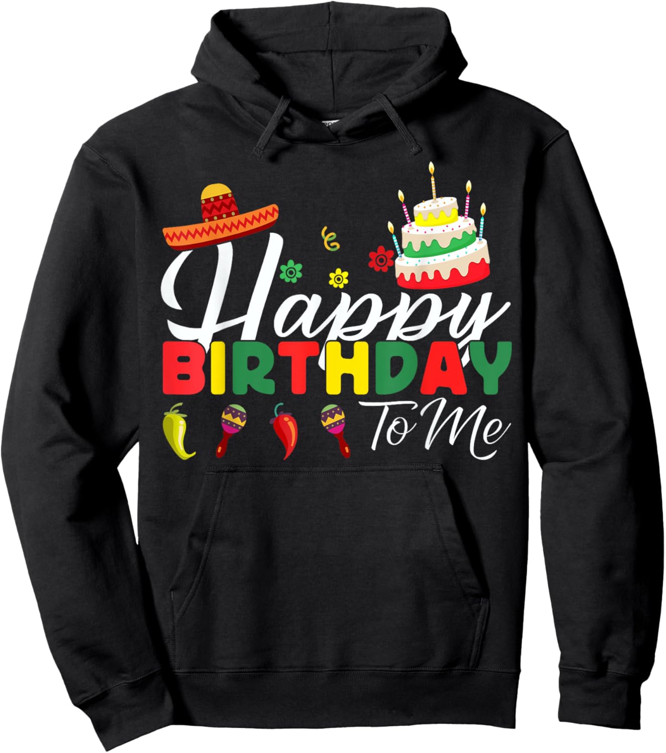 Mexican Birthday Party Happy Birthday Fiesta Hoodie - Hoodie | Black