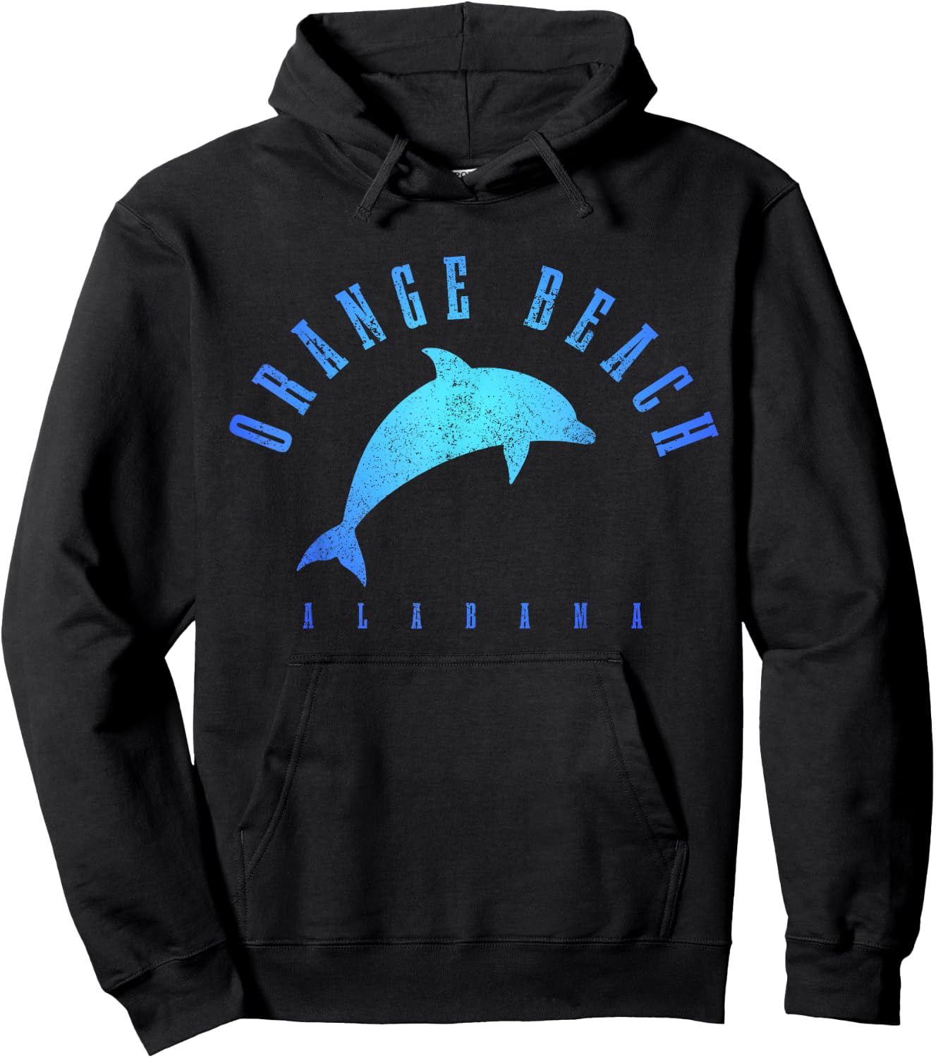 Orange Beach Alabama Vintage Dolphin Holiday Hoodie - Hoodie | Black