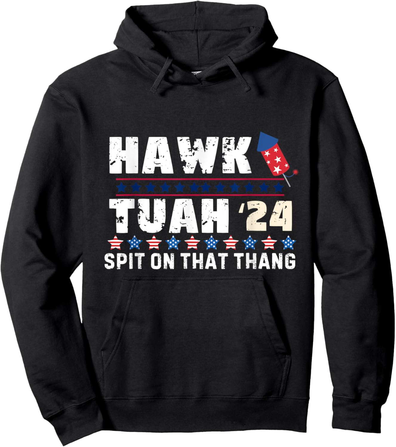 Hawk Tuah 24 Spit On That Thang America Funny Trending Meme Hoodie - Hoodie | Black