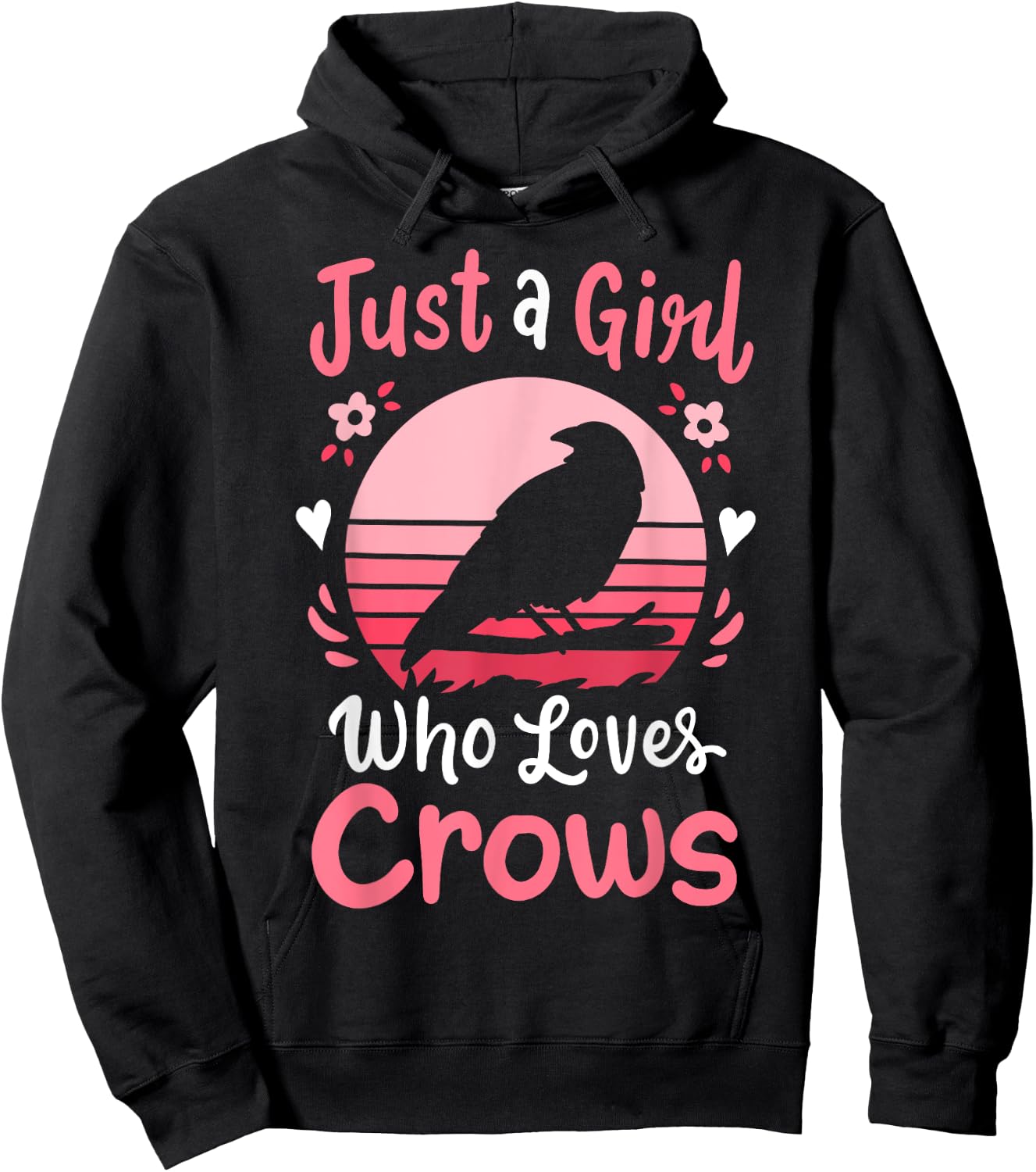 Crow Just a Girl Who Loves Crows Hoodie - Hoodie | Black