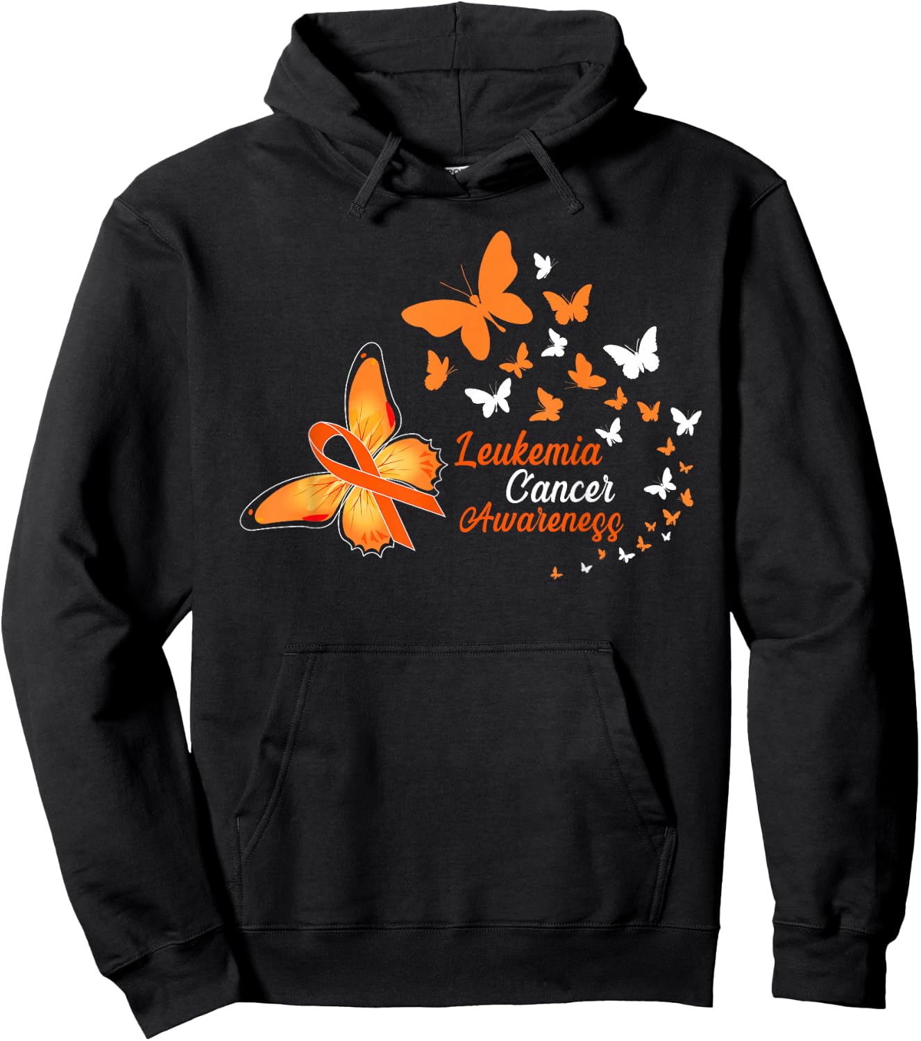 Leukemia Cancer Awareness Butterflies Hoodie - Hoodie | Black