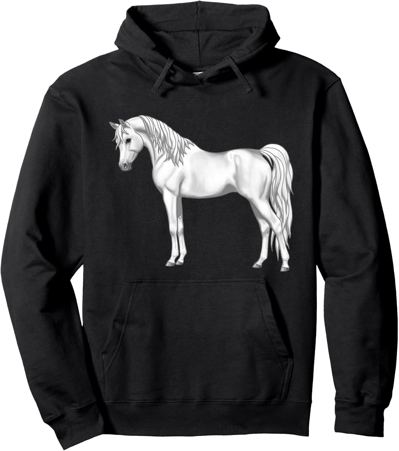 Pretty White Light Gray Egyptian Arabian Horse Lovers Gift Hoodie - Hoodie | Black
