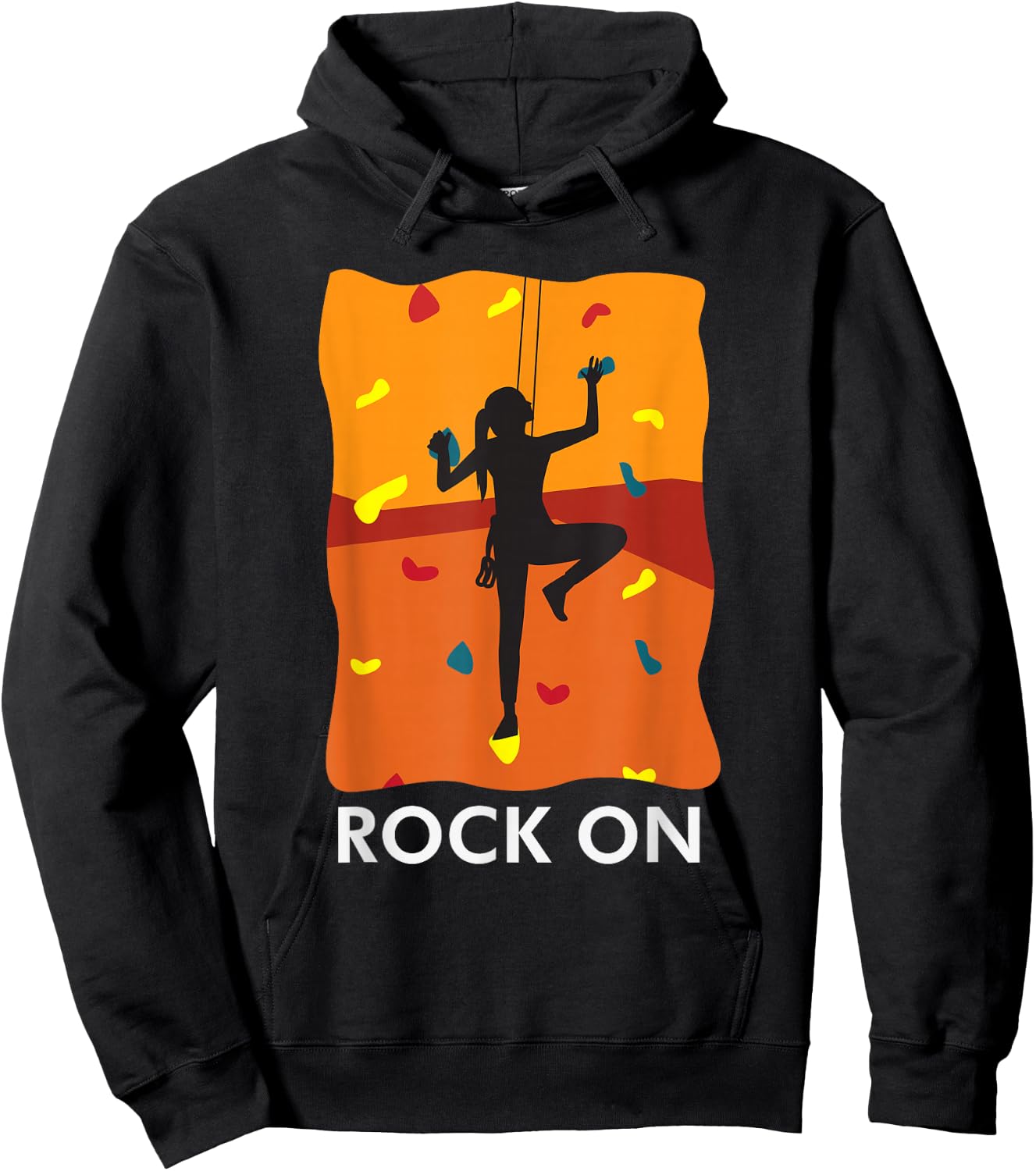 Rock On Girl Wall Climbing Secure Bouldering Proud Hoodie - Hoodie | Black