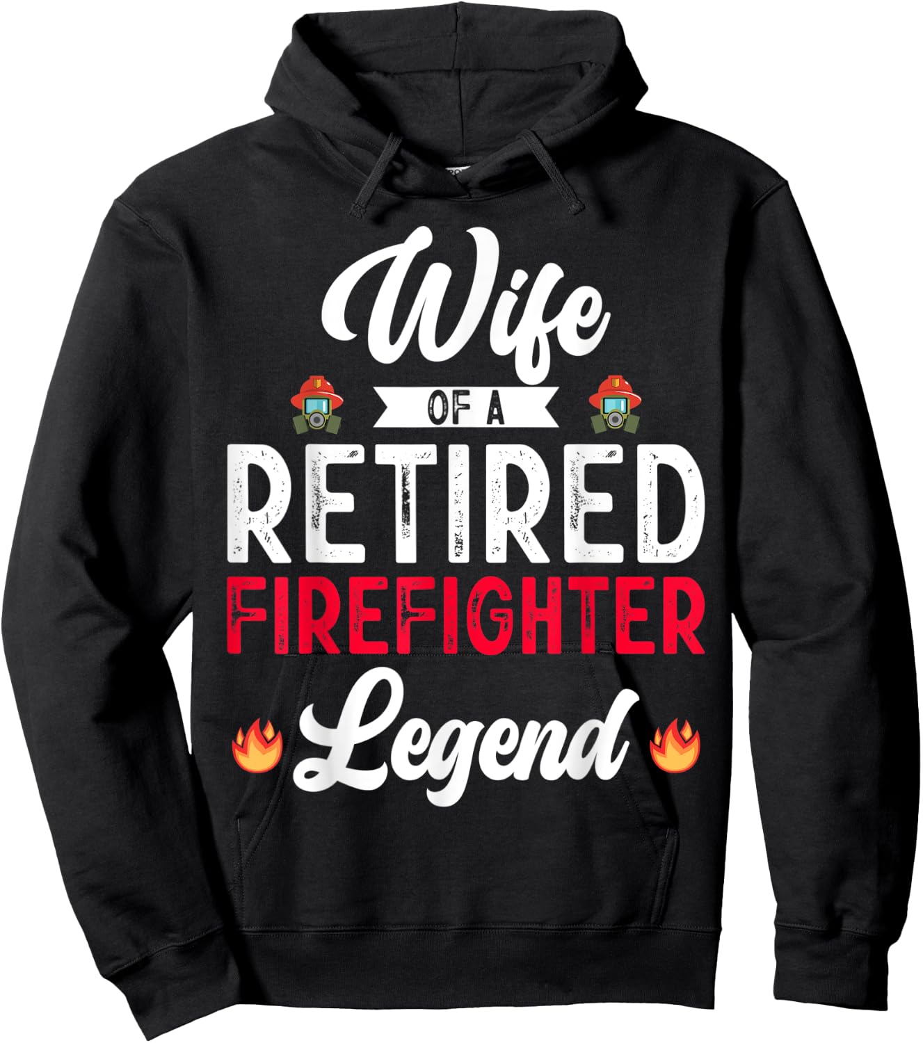 Wife Retired Firefighter Retirement Mom Fireman Fire Marshal Hoodie - Hoodie | Black