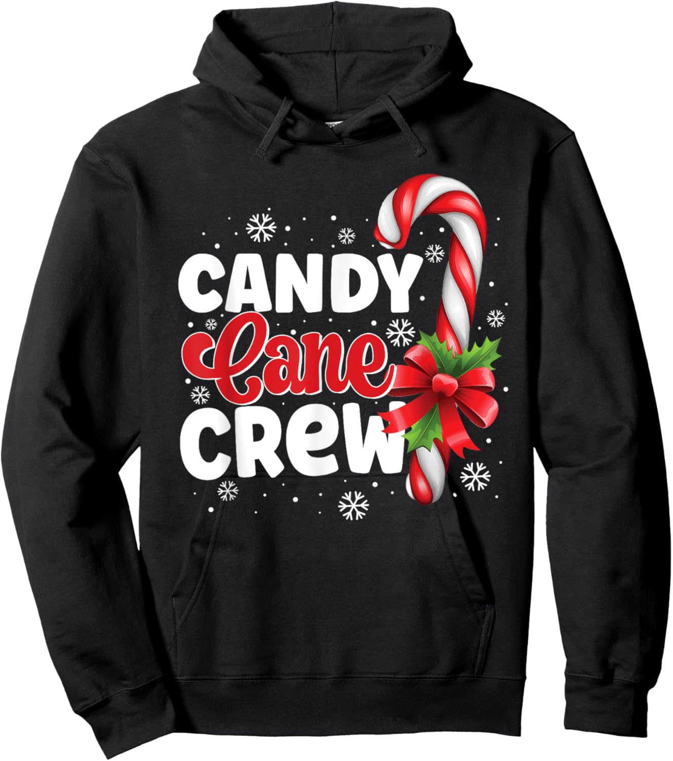 Candy Cane Crew Christmas Candy Love Pajamas Hoodie - Hoodie | Black