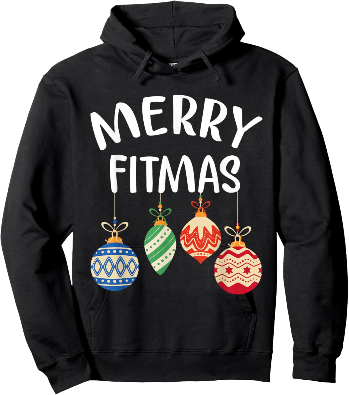 Merry Fitmas for Christmas Workout Xmas Gym Holiday Fitness Hoodie - Hoodie | Black