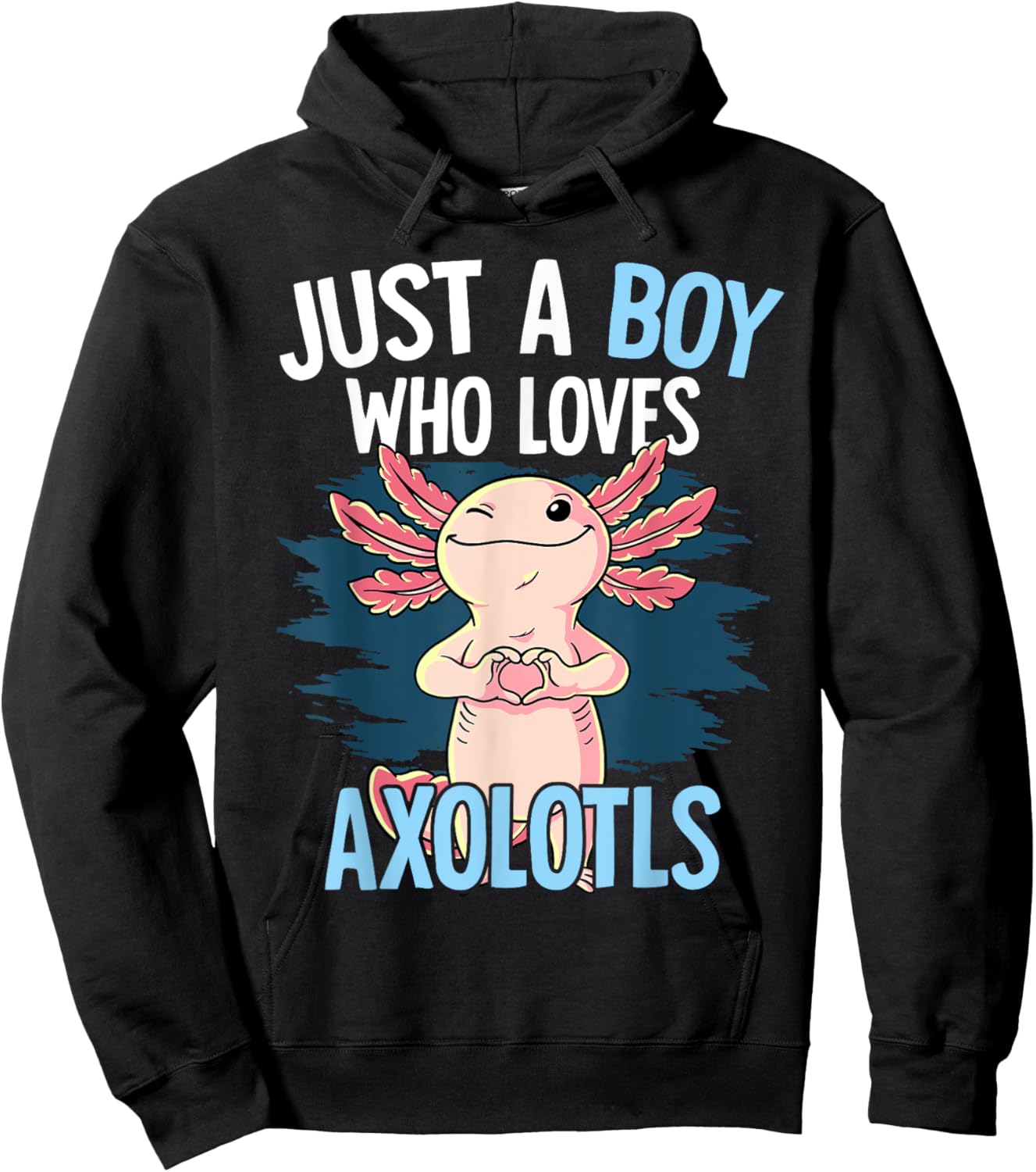 Just A Boy Who Loves Axolotls Axolotl Hoodie - Hoodie | Black