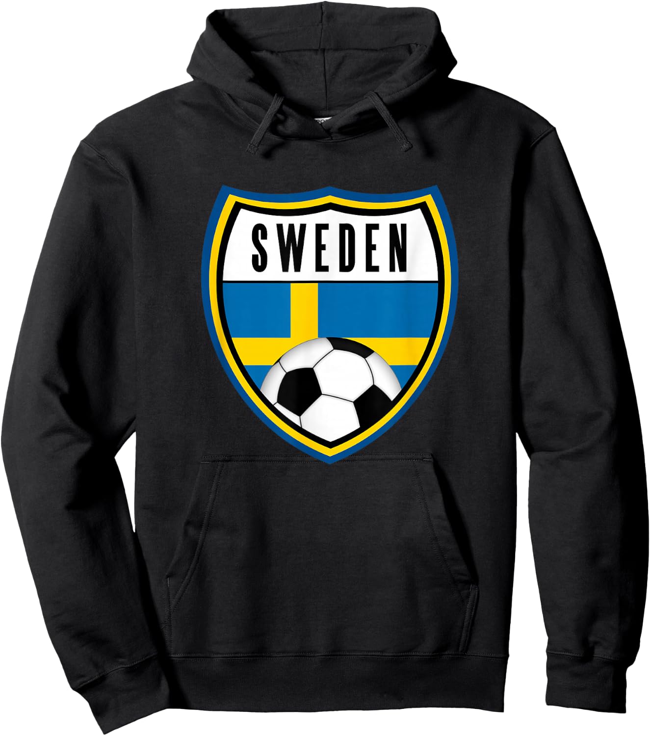 Sweden Soccer Jersey Swedish Flag Hoodie - Hoodie | Black