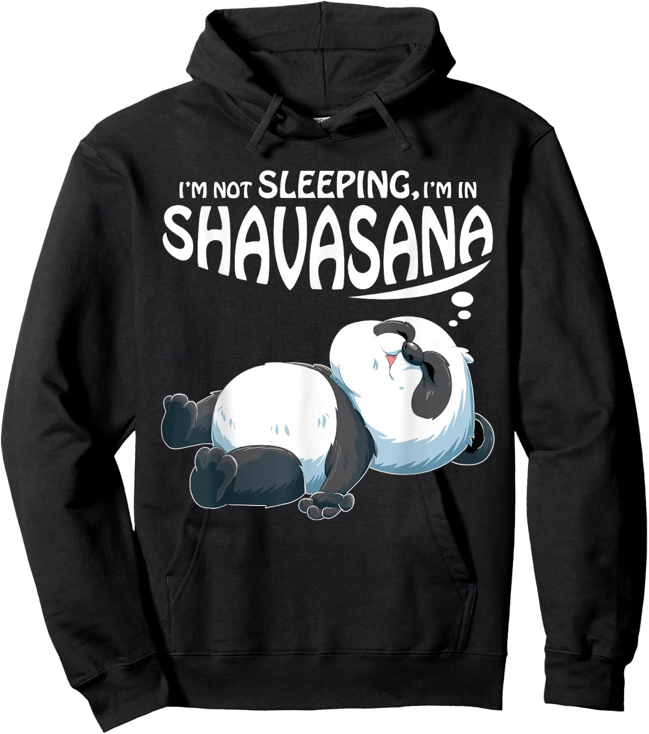 Yoga Panda Bear in Shavasana Hoodie - Hoodie | Black