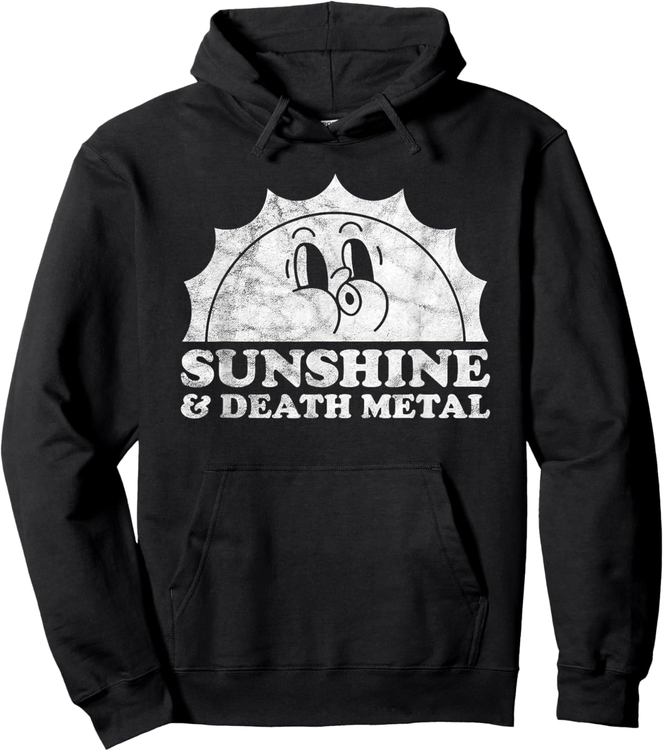 Sunshine and Death Metal Retro Vintage Sun Men Women Hoodie - Hoodie | Black