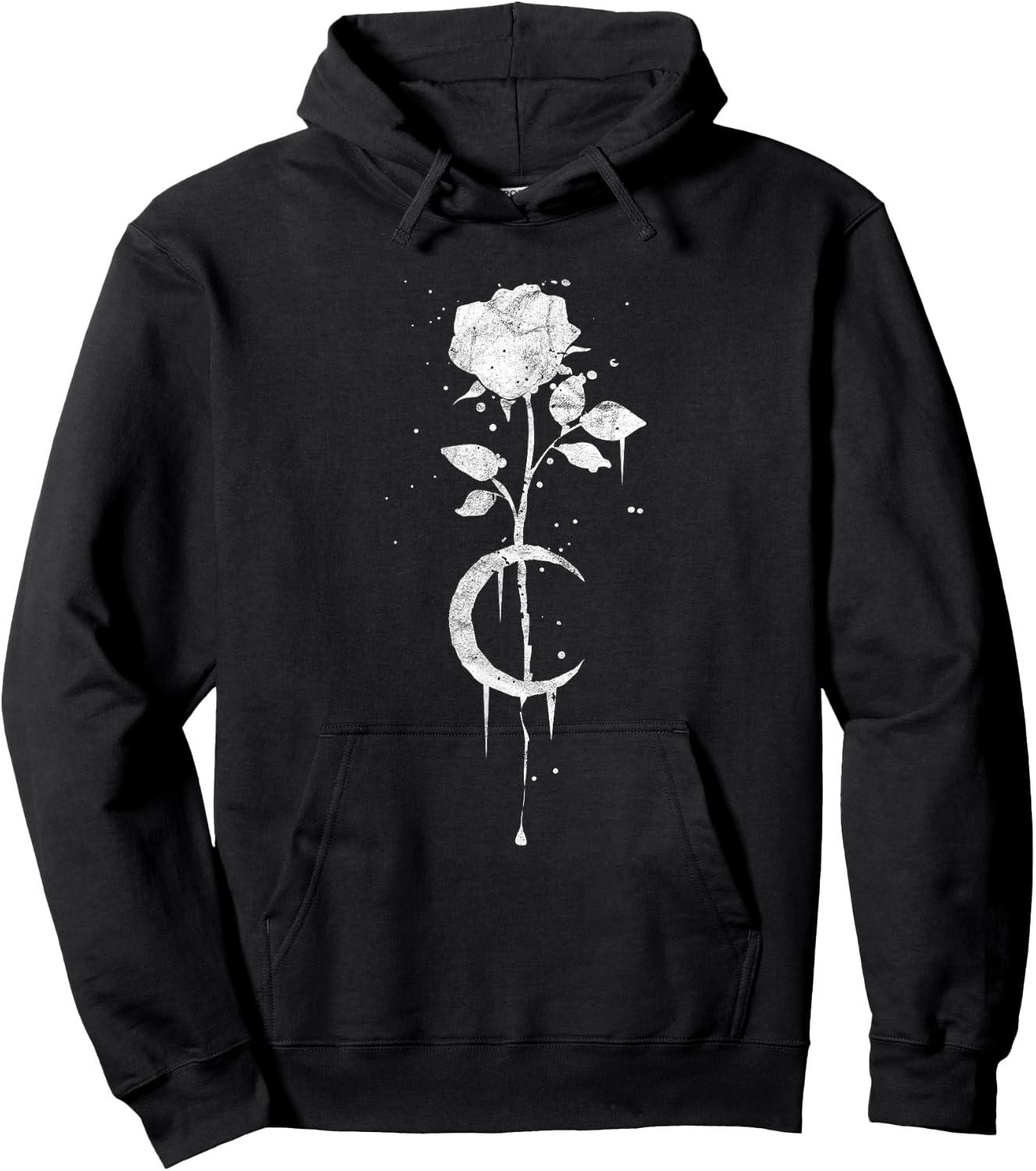 Occult Moon Rose Witchcraft - The Witch Vintage Gothic Short Sleeve Hoodie - Hoodie | Black