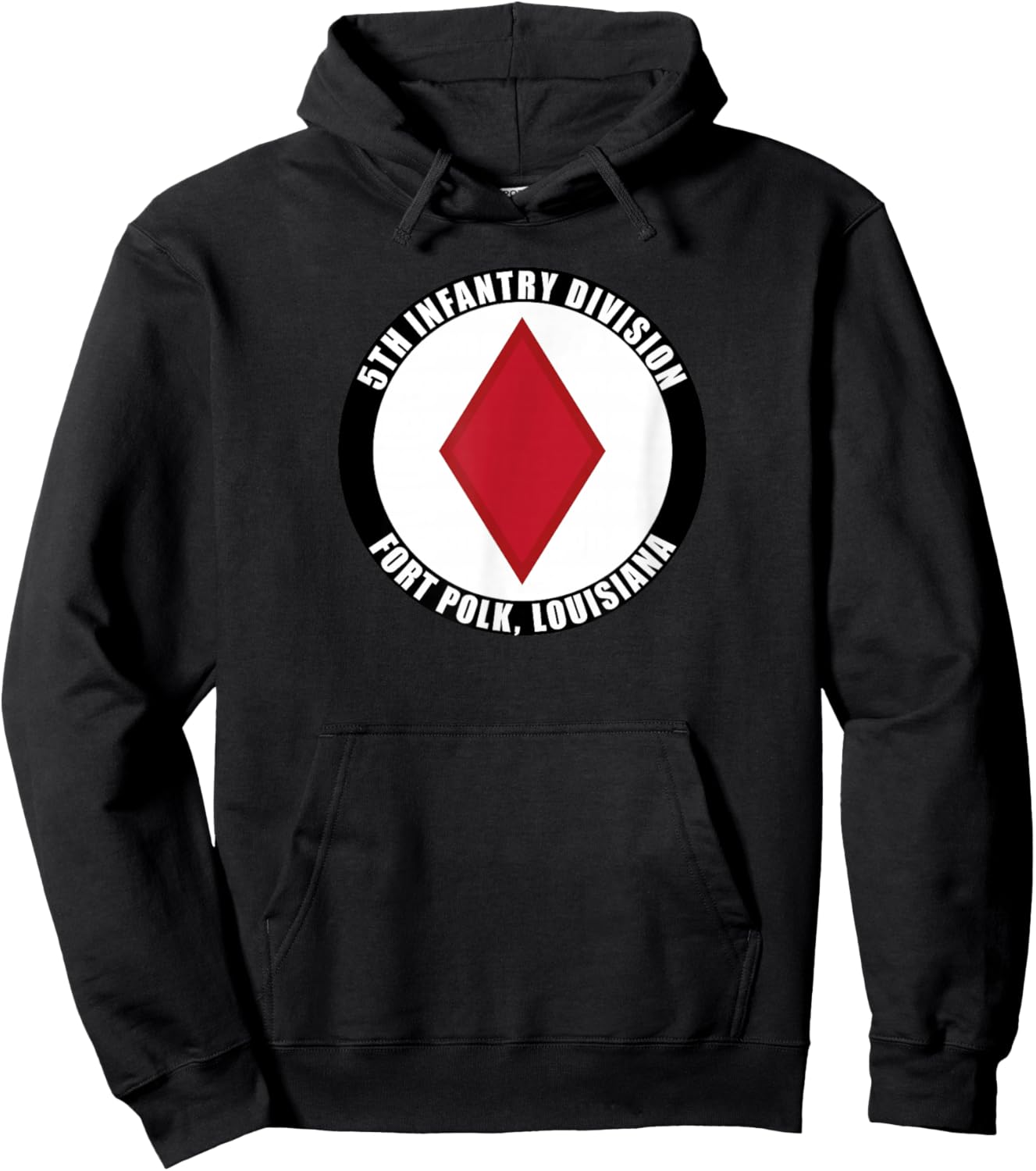 5th Infantry Division Fort Polk Louisiana Emblem Veteran Hoodie - Hoodie | Black